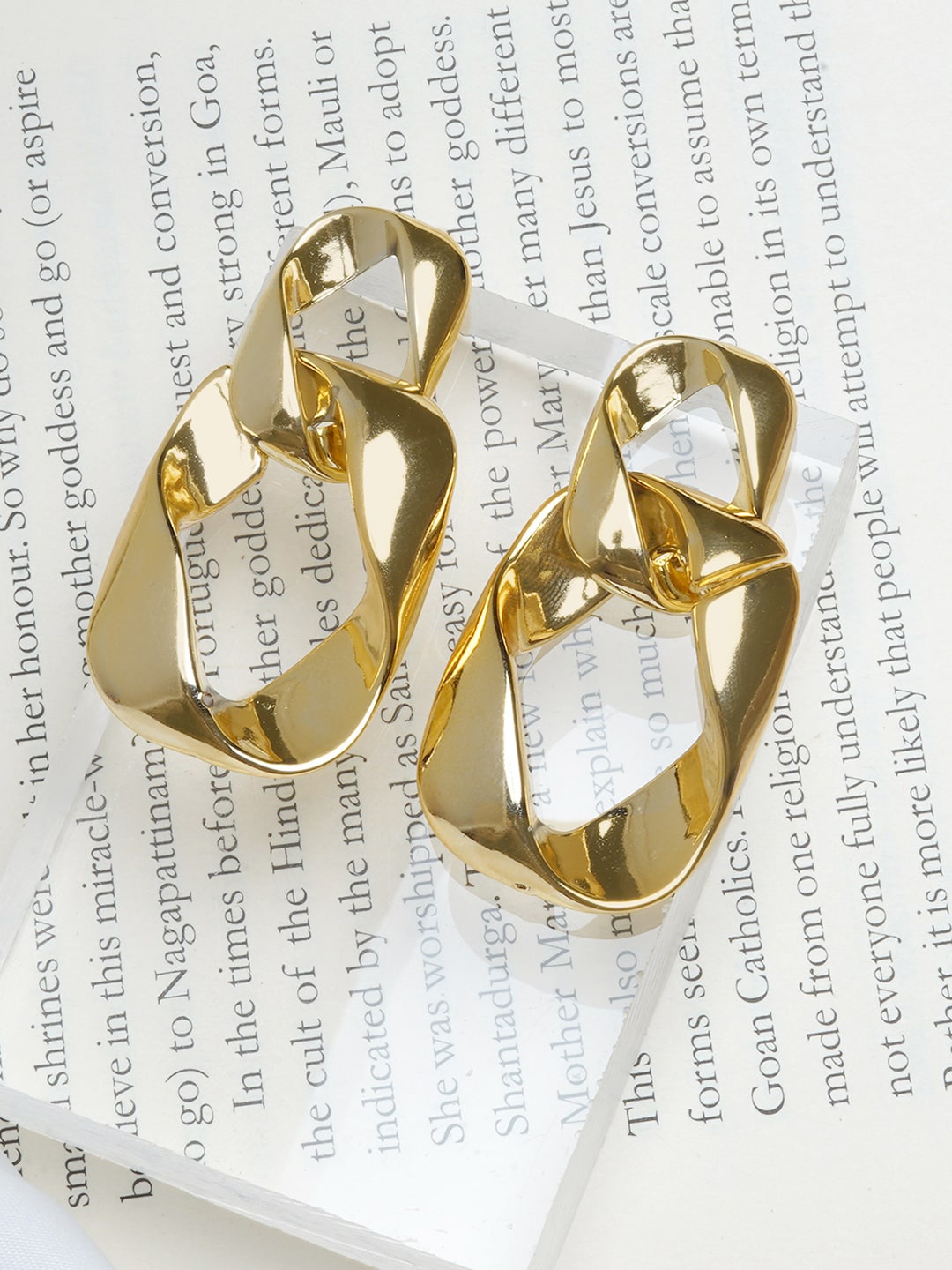 

JOKER & WITCH Gold-Toned Contemporary Studs Earrings