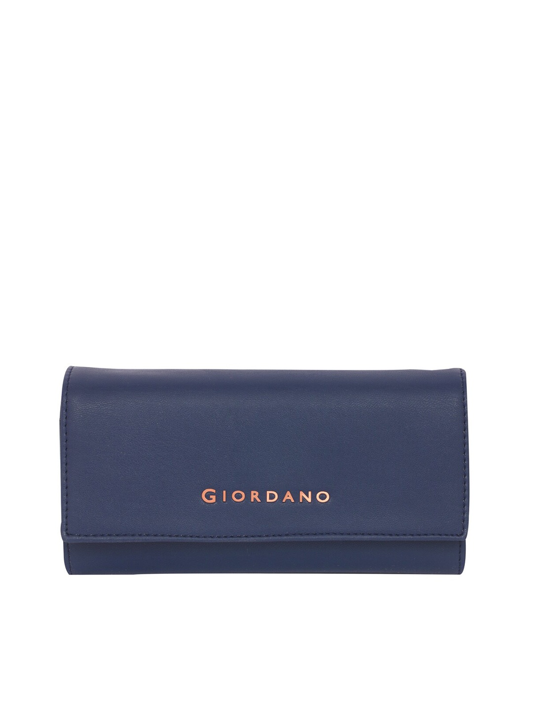 

GIORDANO Women Navy Blue Solid PU Two Fold Wallet