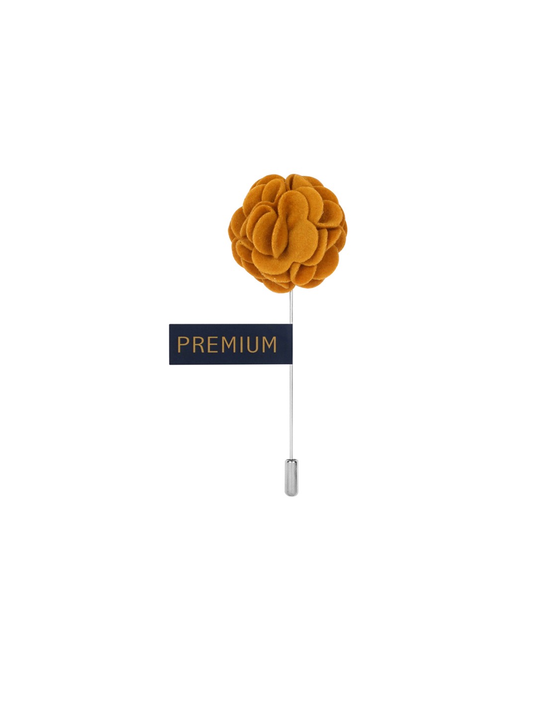 

PELUCHE Unisex Mustard-Yellow Solid Tulip Flower Lapel Pin