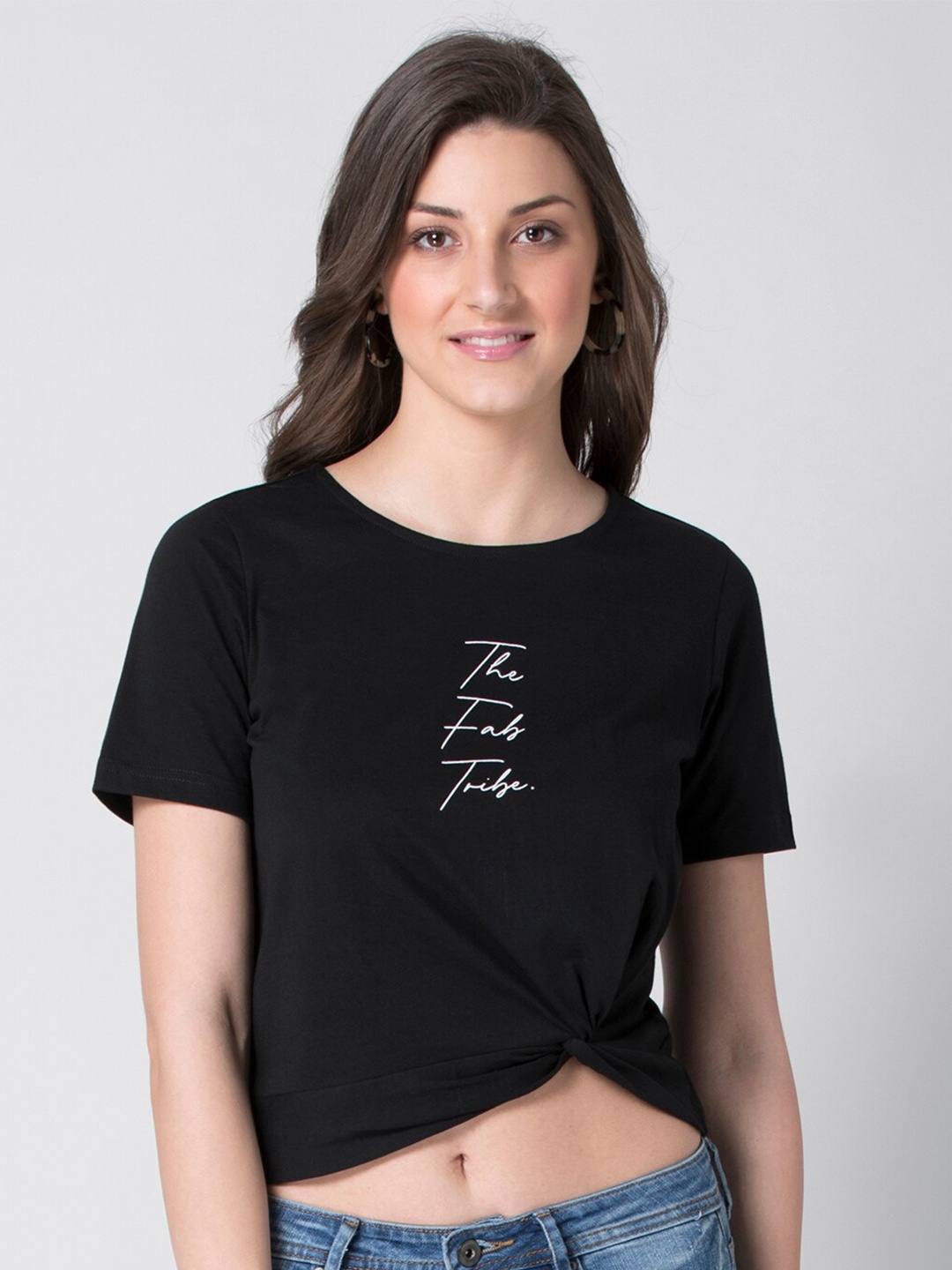 

FabAlley Black Regular Crop Top