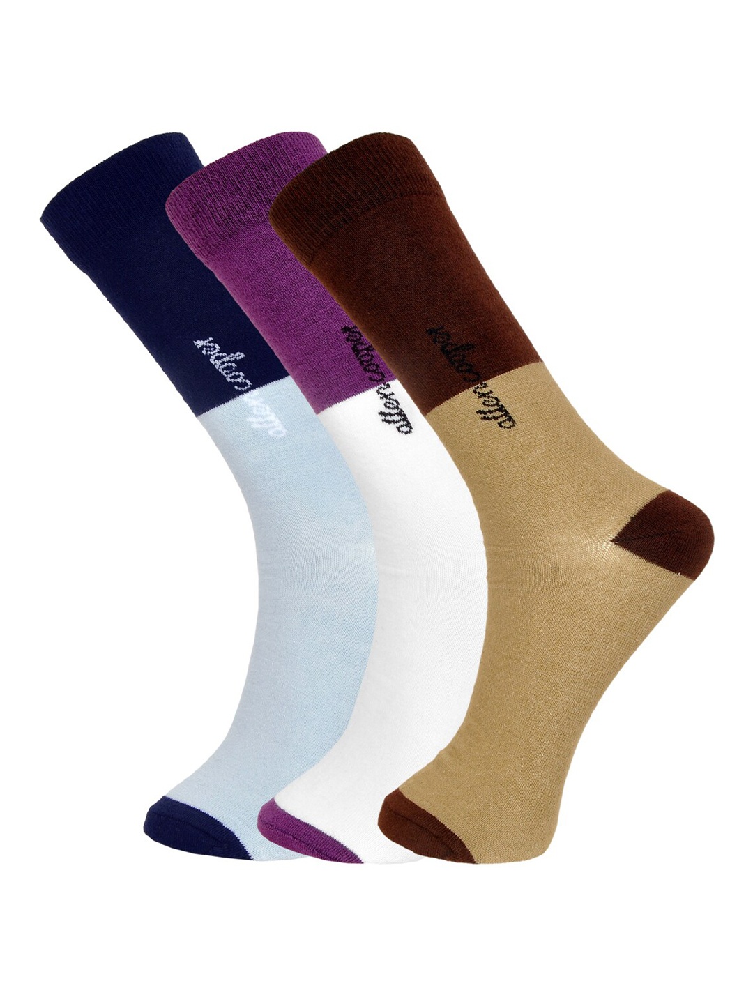 

Allen Cooper Men Pack Of 3 Assorted Cotton Above Ankle-Length Socks