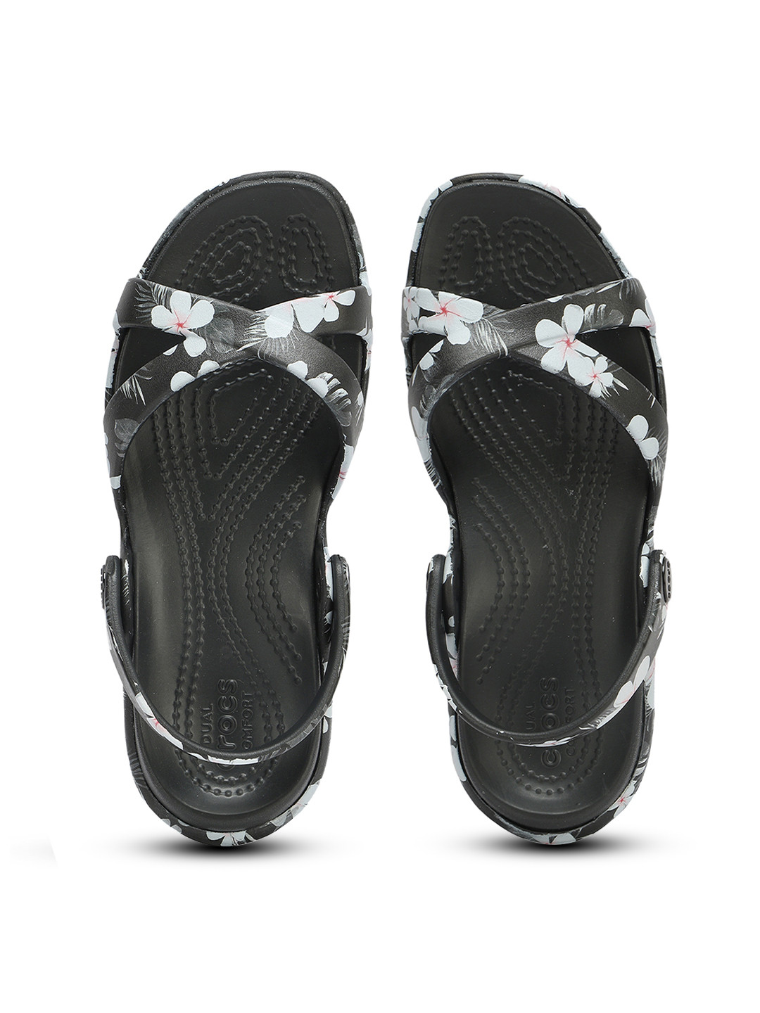 

Crocs Women Black & White Open Toe Flats