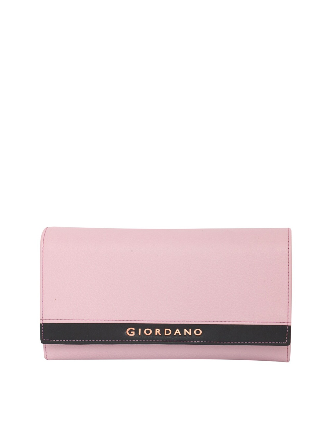 GIORDANO Women Pink & Black Textured PU Envelope