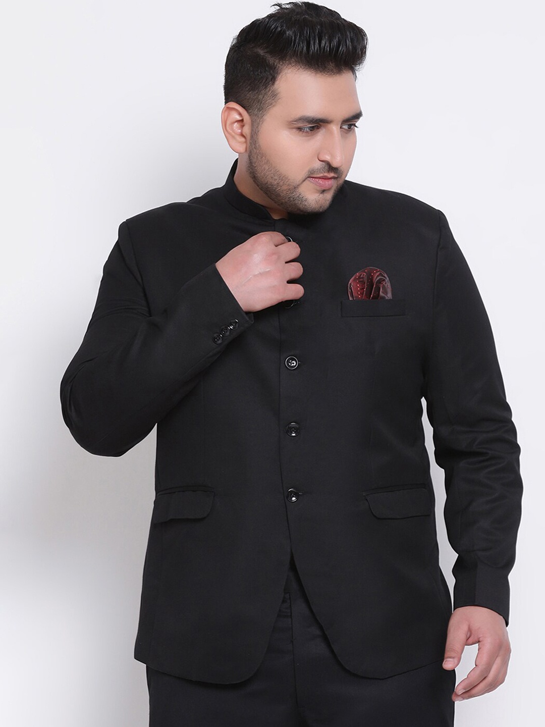 

Hangup Men Black Bandhgala Blazer