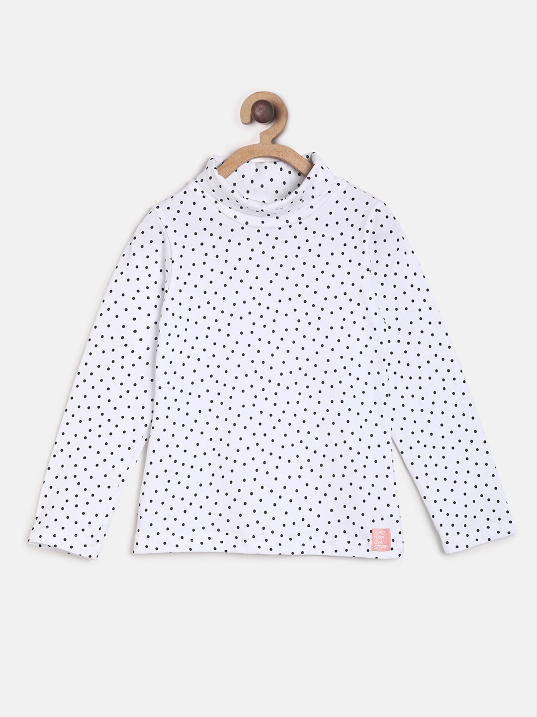 

TALES & STORIES Girls White Printed High Neck T-shirt