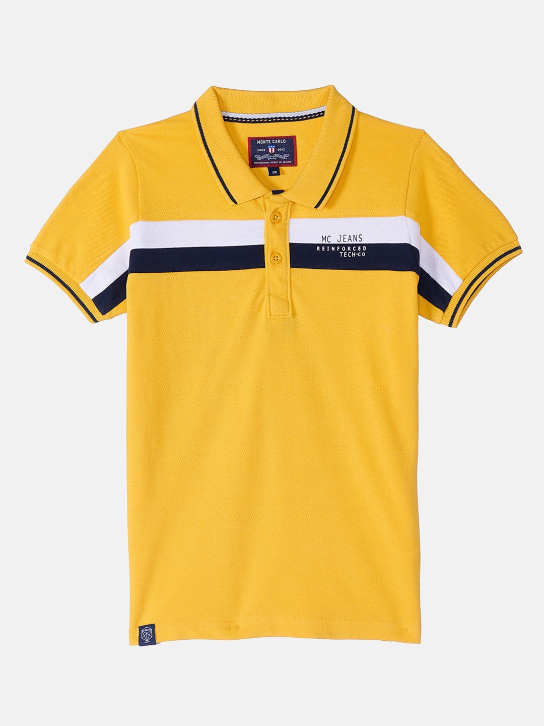 

Monte Carlo Boys Mustard Yellow & White Polo collar T-shirt