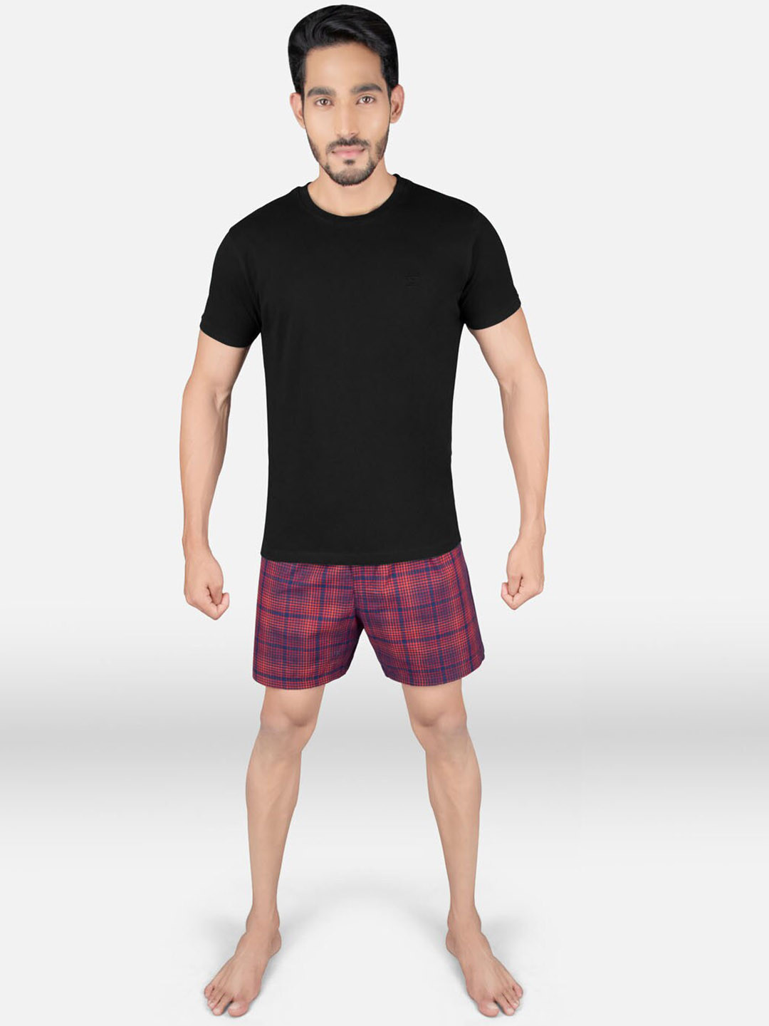 

XYXX Men Black & Pink Night suit