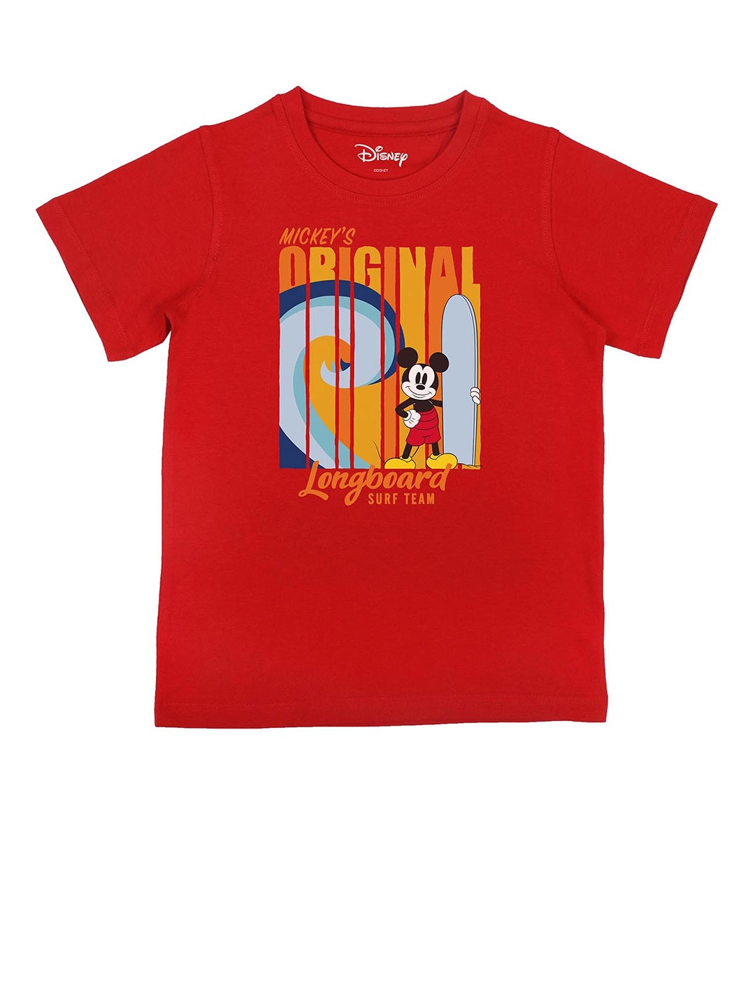 Disney by Wear Your Mind Boys Red Graphic Printed T-shirt