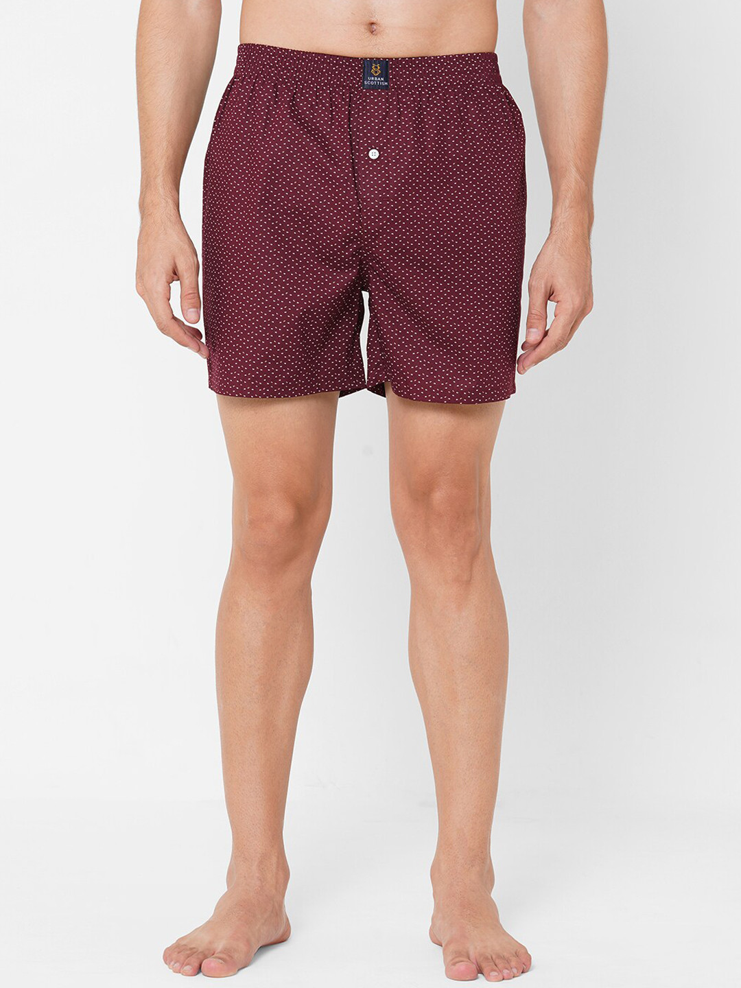 

URBAN SCOTTISH Men Maroon Printed Cotton Boxers