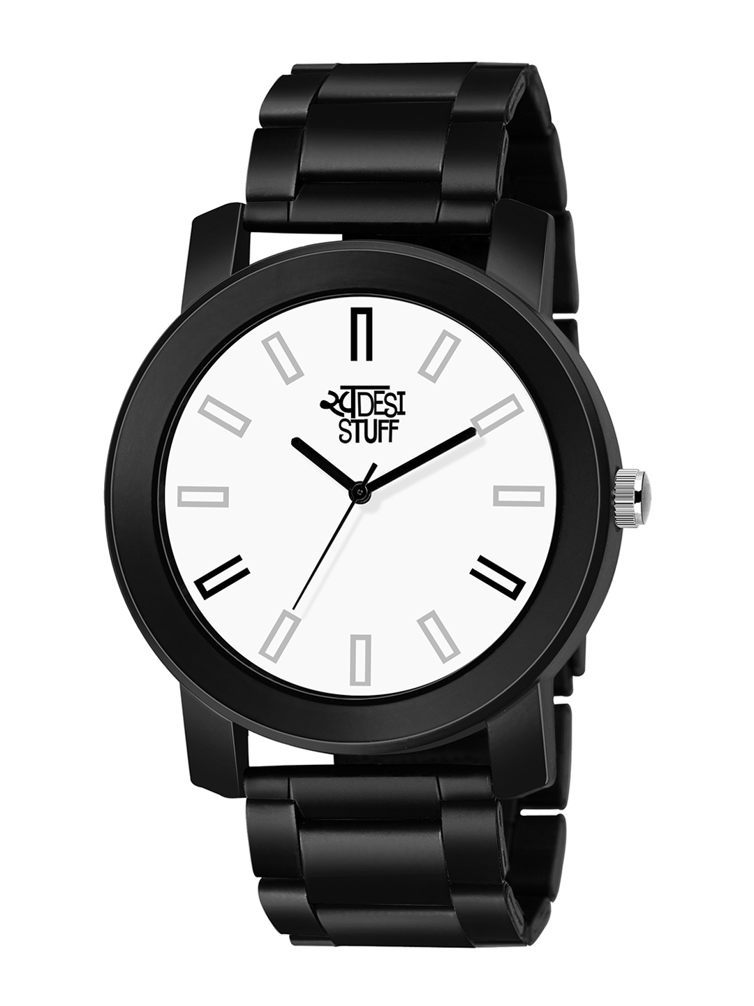 

SWADESI STUFF Men White Water Resistant Analogue Watch metal black 21b