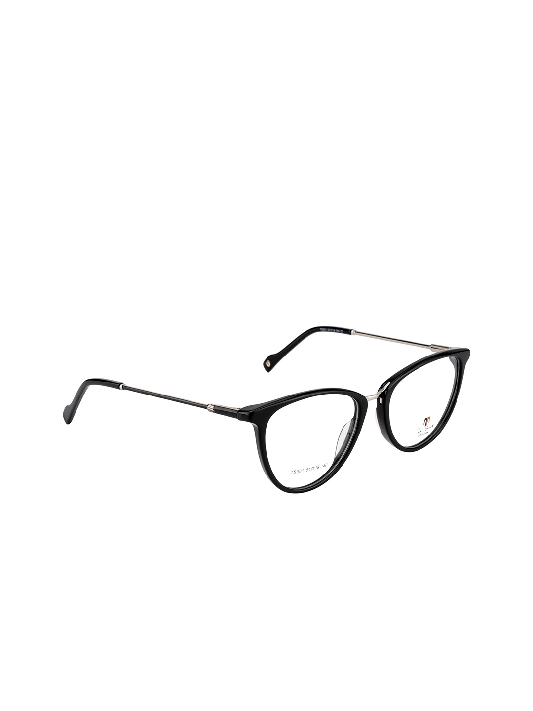 

Ted Smith Women Black & Silver-Toned Full Rim Cateye Frames Eyeglasses