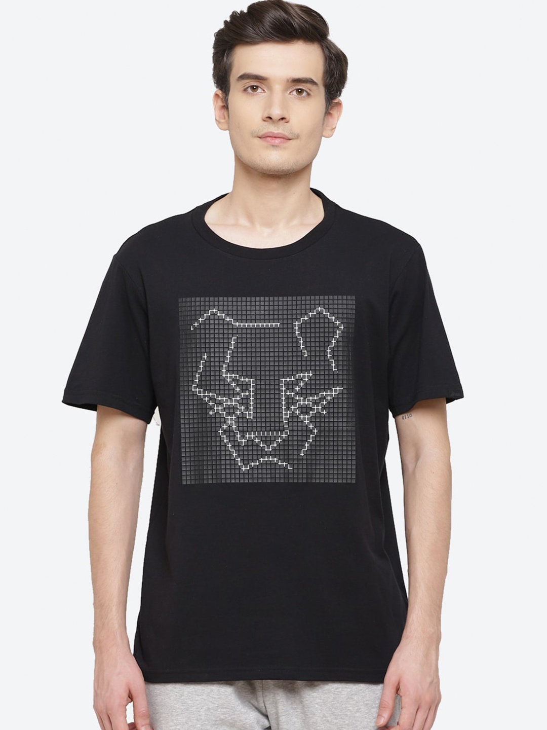 

ASICS Men Black JSY DT GPX SS Printed Walking T-shirt