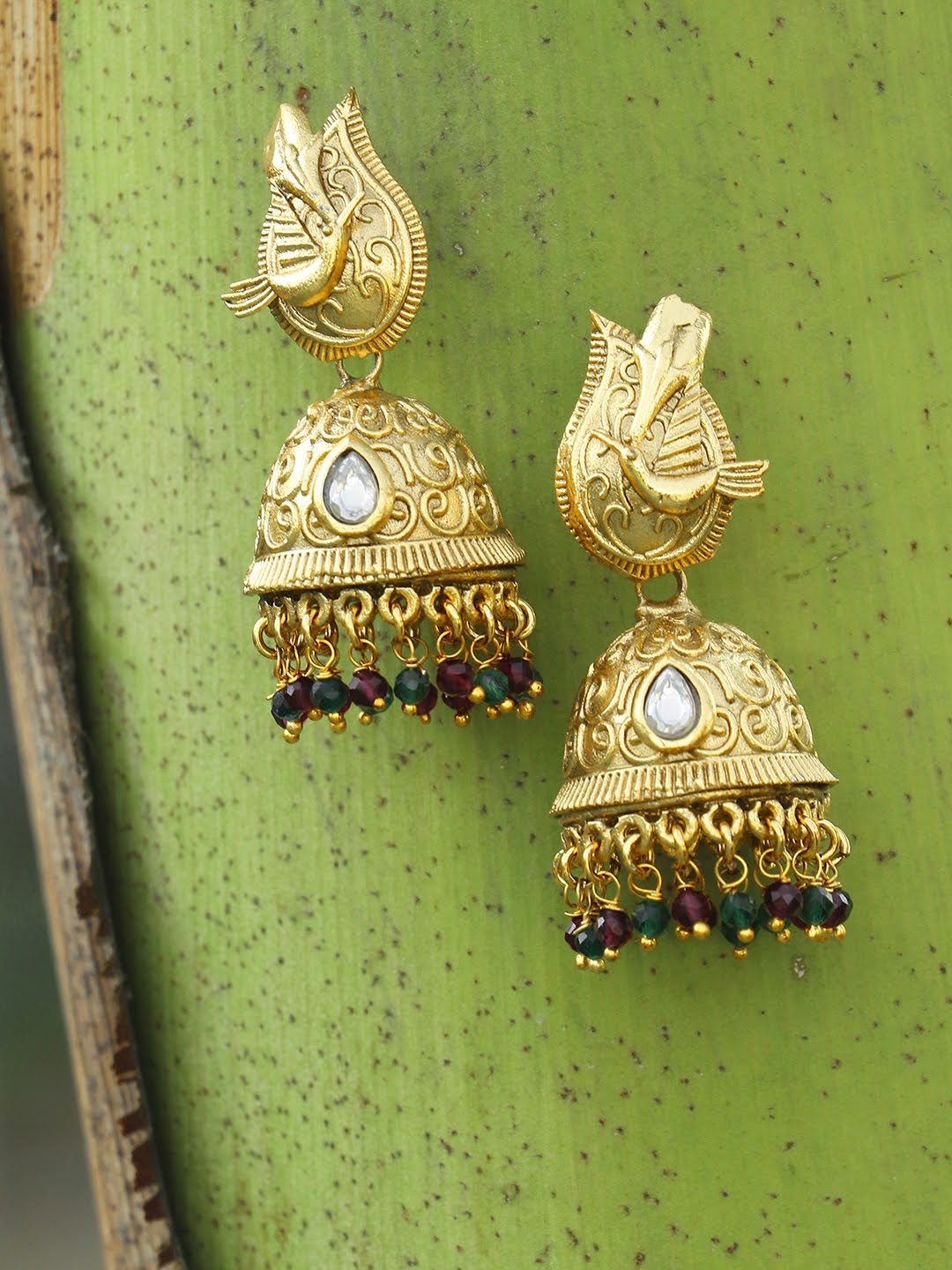 

Adwitiya Collection Gold Contemporary Jhumkas Earrings