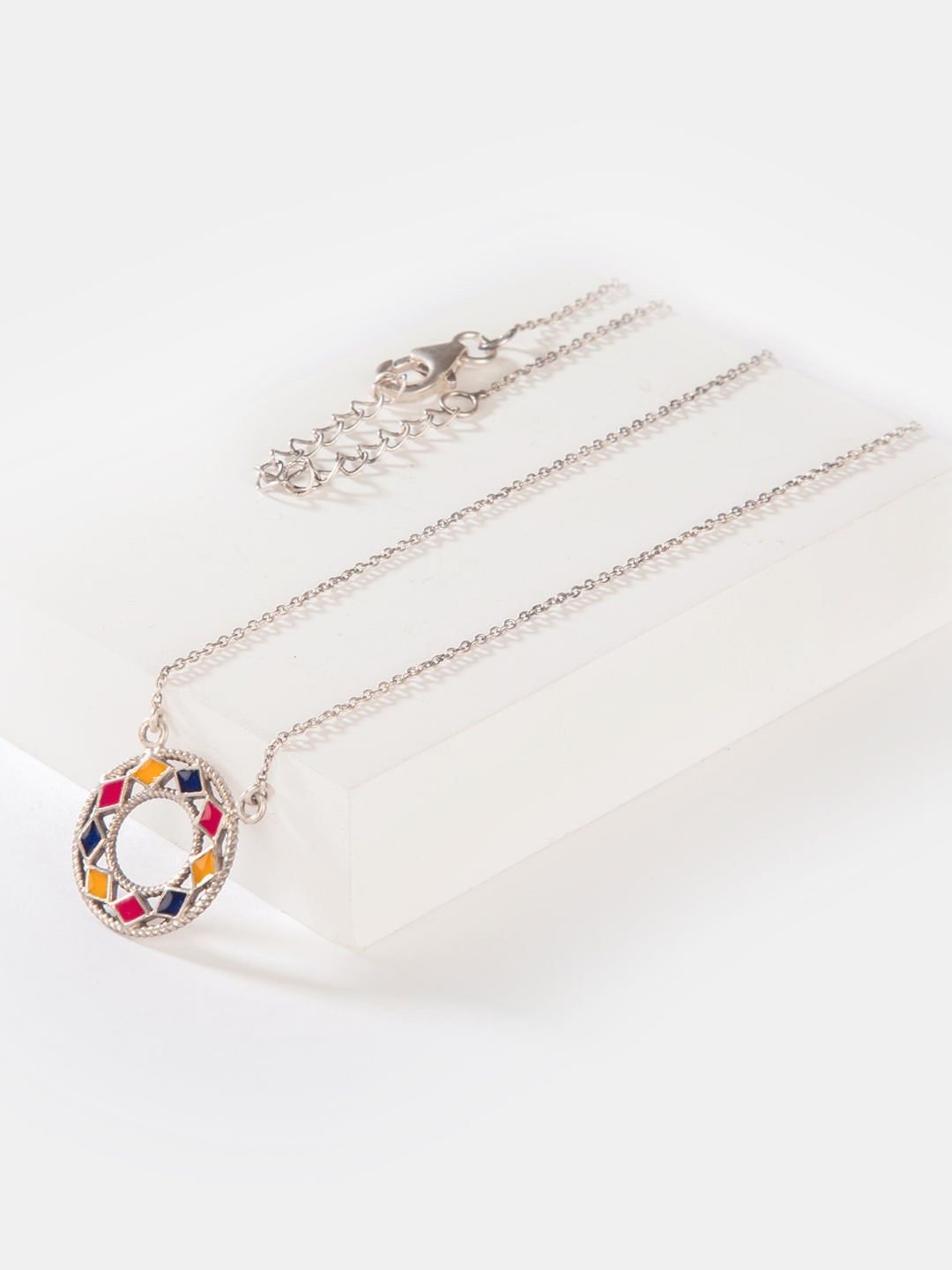 

SHAYA Silver & Pink Silver-Plated Necklace