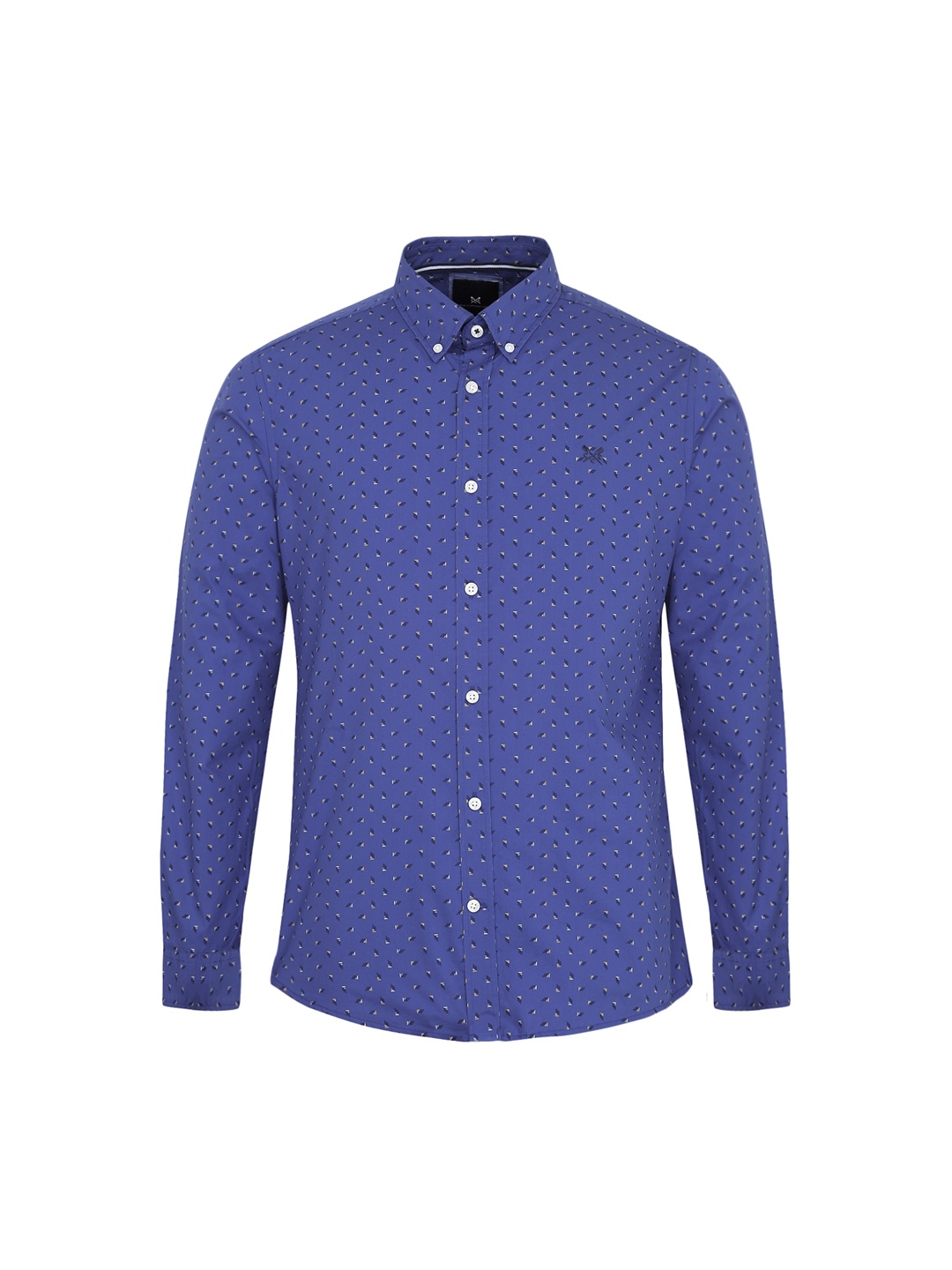 

Crew Clothing Men Blue Printed Casual Shirt