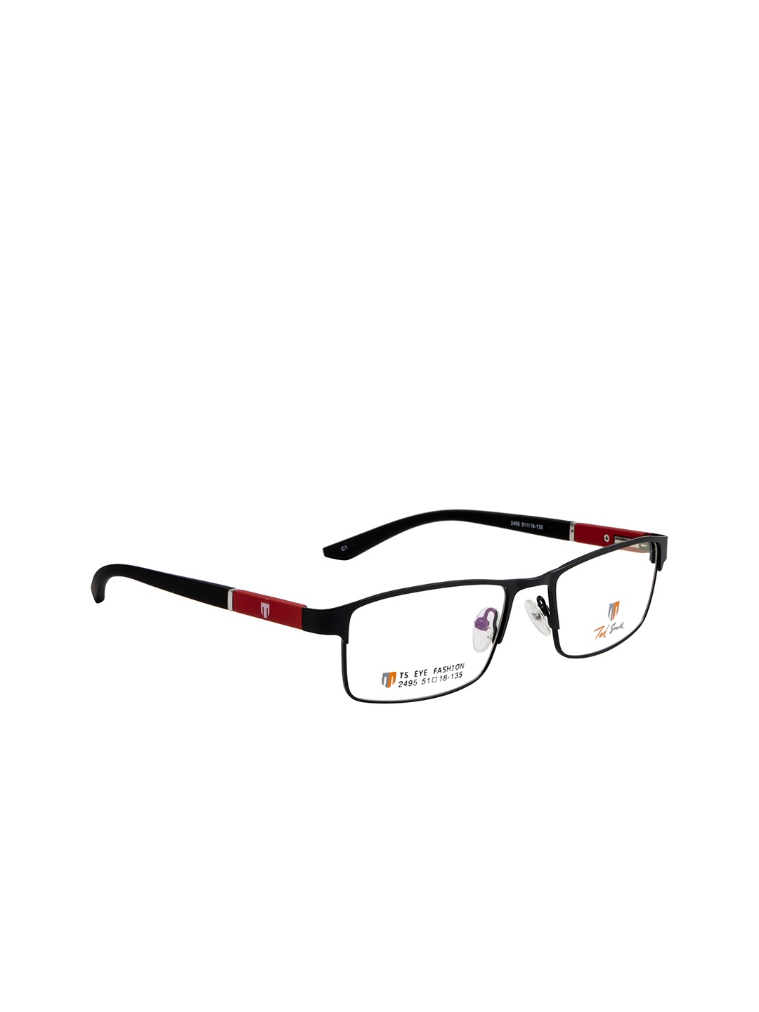 

Ted Smith Unisex Red & Black Full Rim Wayfarer Frames