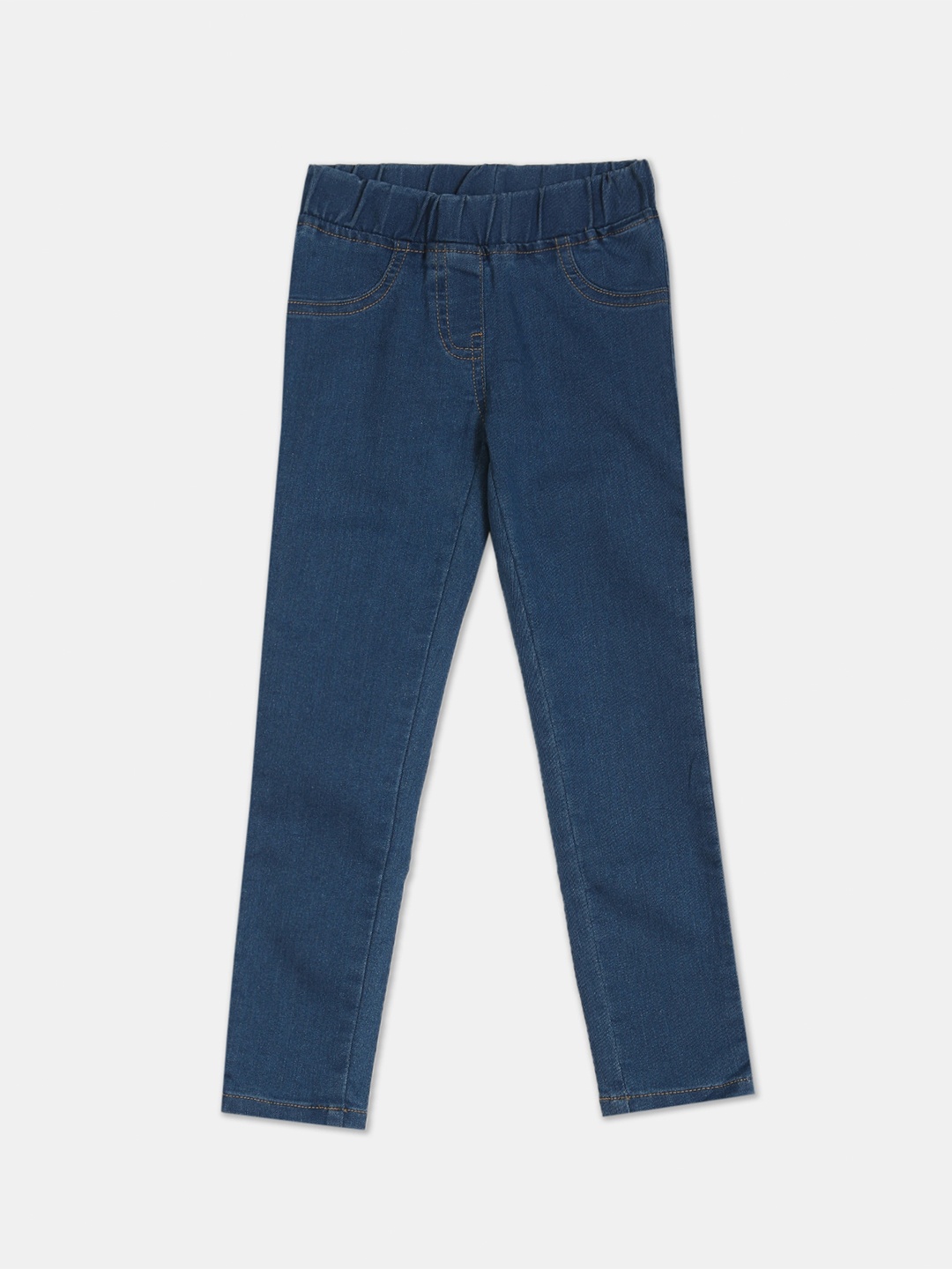

Cherokee Girls Blue Solid Cotton Jeggings