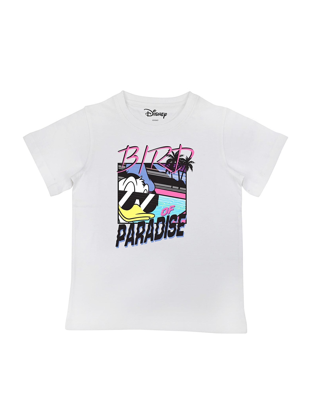 

Disney by Wear Your Mind Boys White & Blue Donald Duck Printed T-shirt