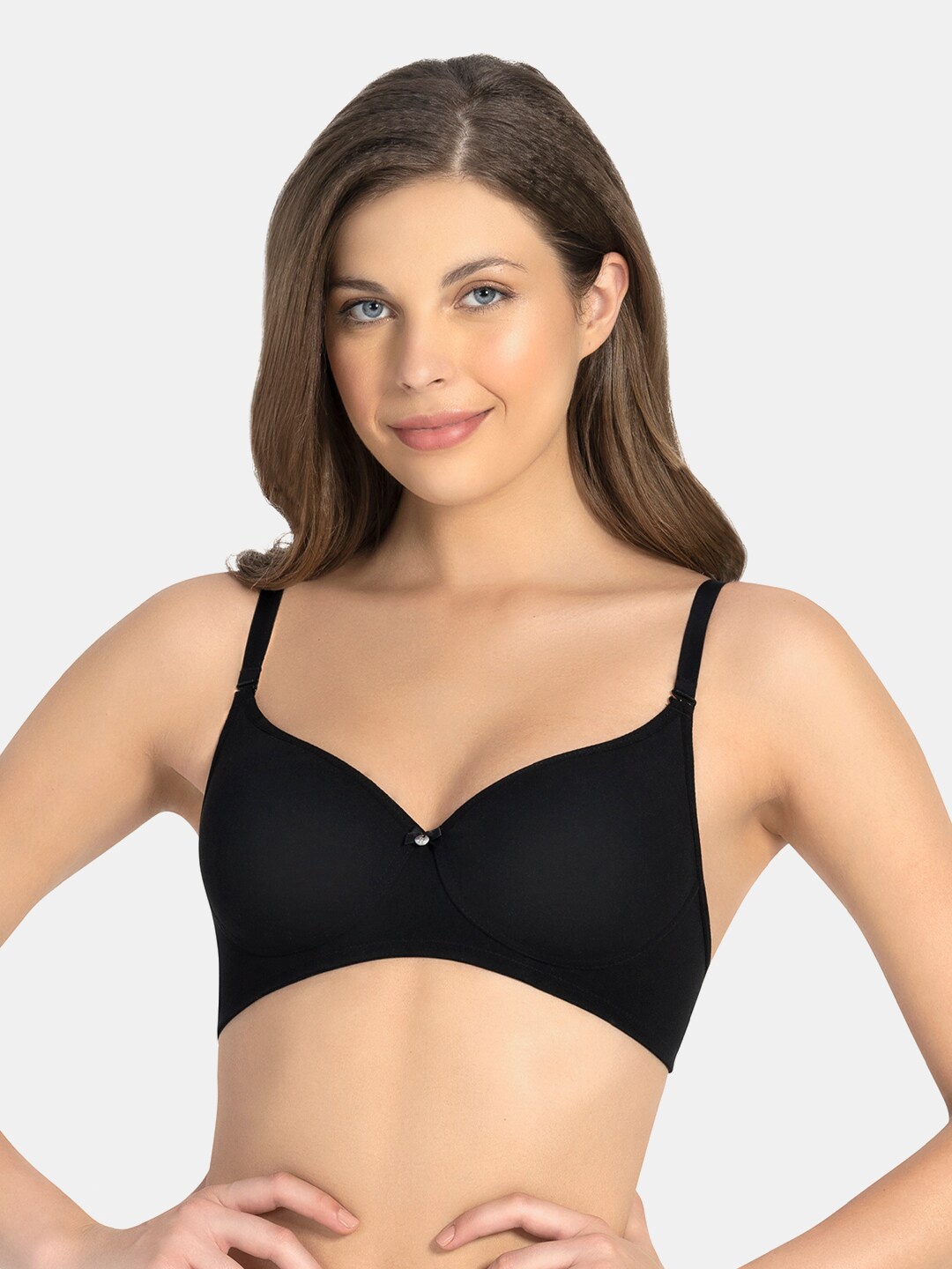 

Amante Solid Padded Wirefree Smooth Comfort T-shirt Bra - BRA78201, Black