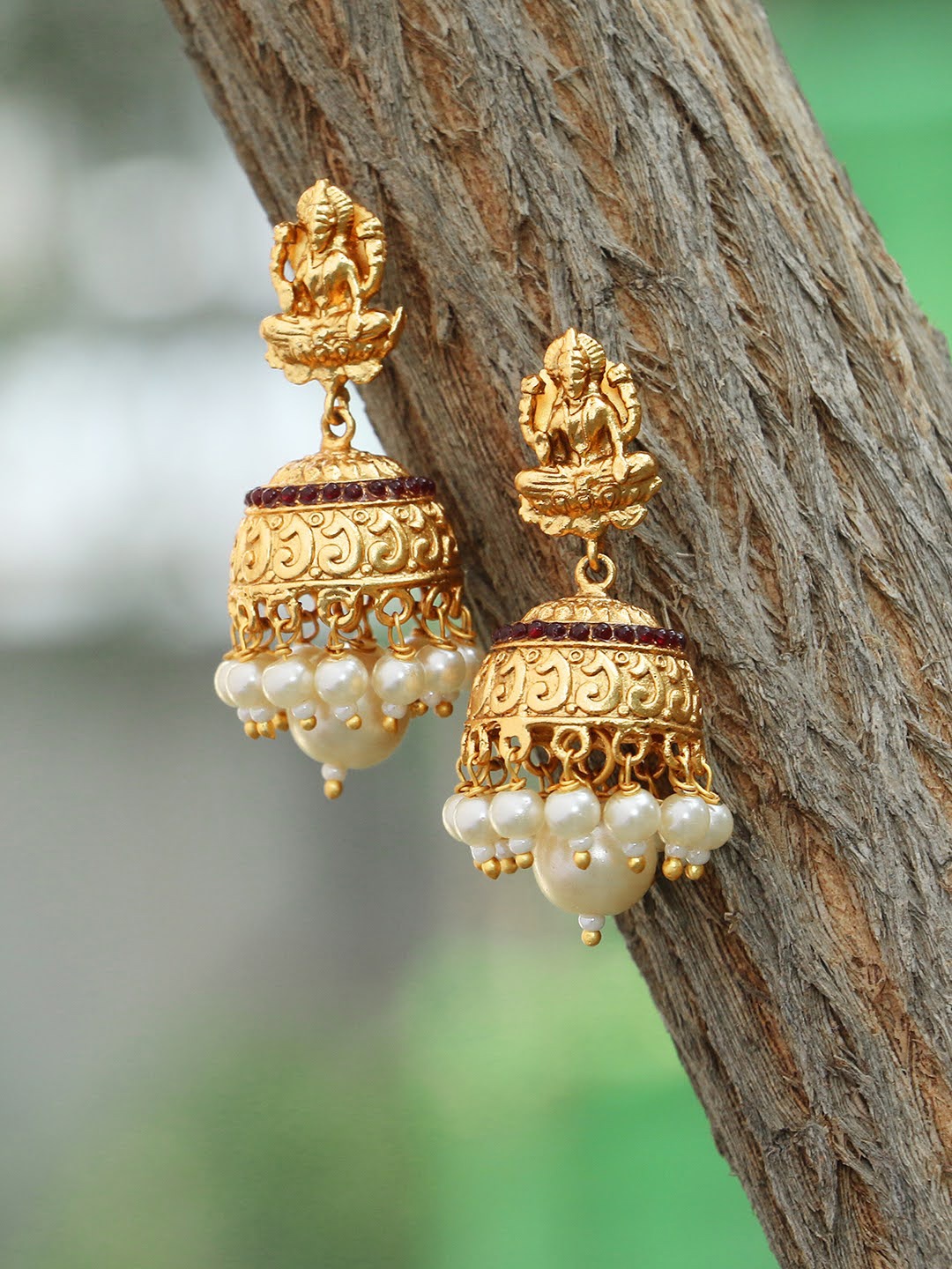 

Adwitiya Collection Gold Contemporary Jhumkas Earrings