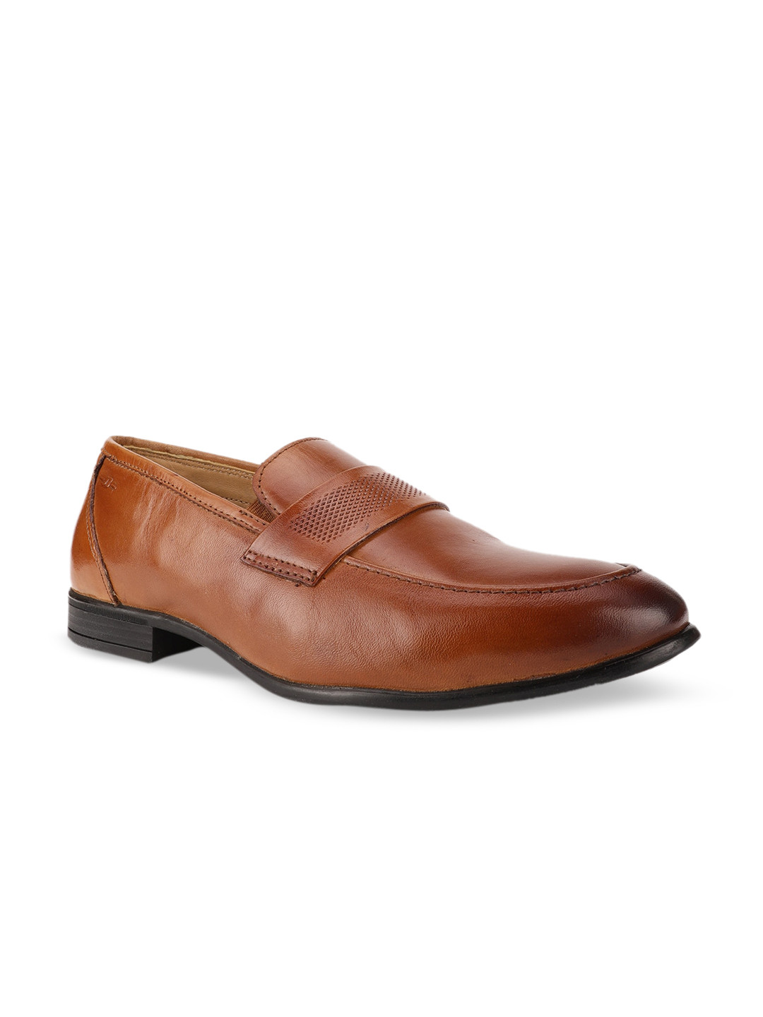 

Bata Men Tan-Brown Solid Leather Formal Loafers