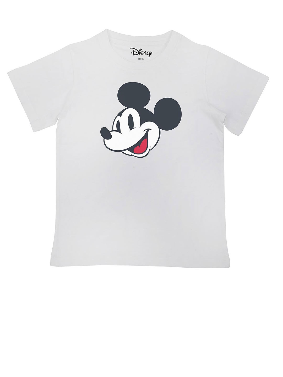 

Disney by Wear Your Mind Boys White & Black Mickey Mouse Printed T-shirt