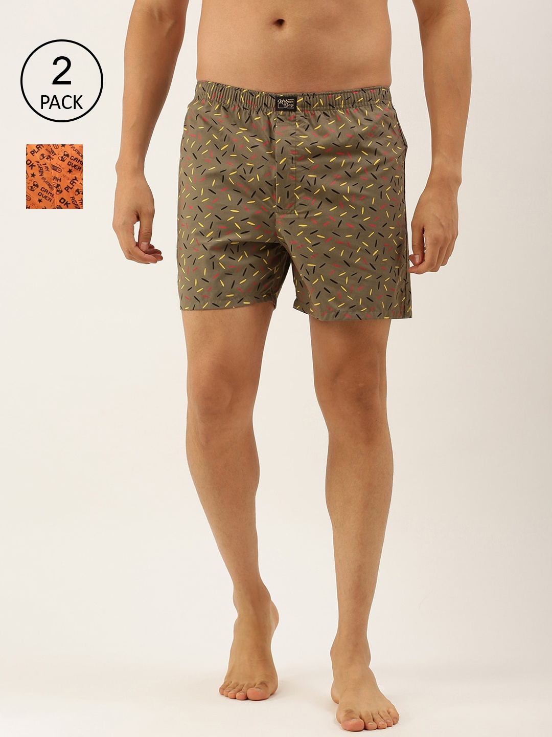 

Urban Dog Men Pack of 2 Assorted Pure Cotton Boxers UDBX404_UDBX409-