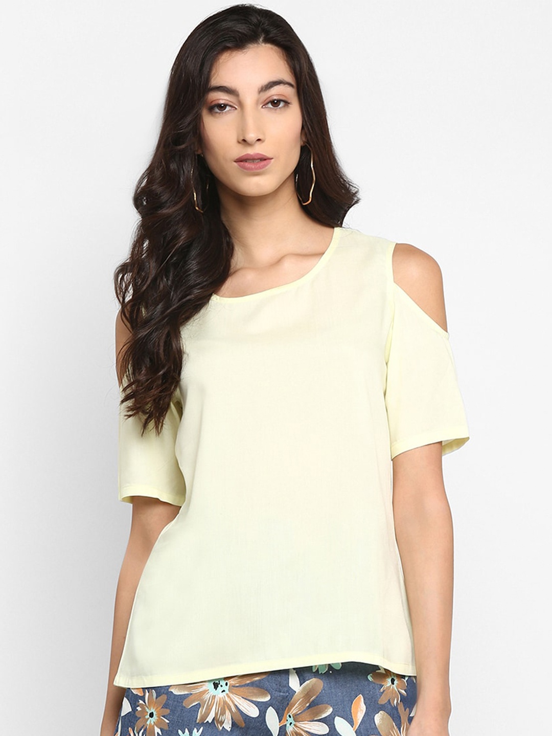 

DEEBACO Women Yellow Regular Top