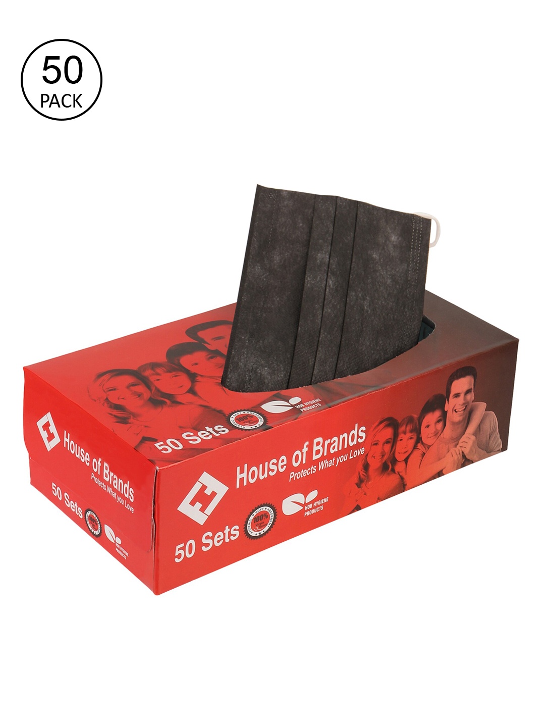 

Swiss Design Pack Of 100 Mix Colour 3ply Mask With Nose-Pin, Multi