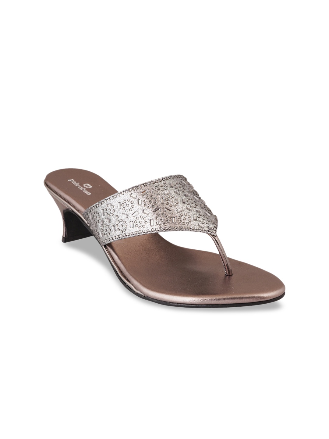 

pelle albero Metallic Textured Block Sandals