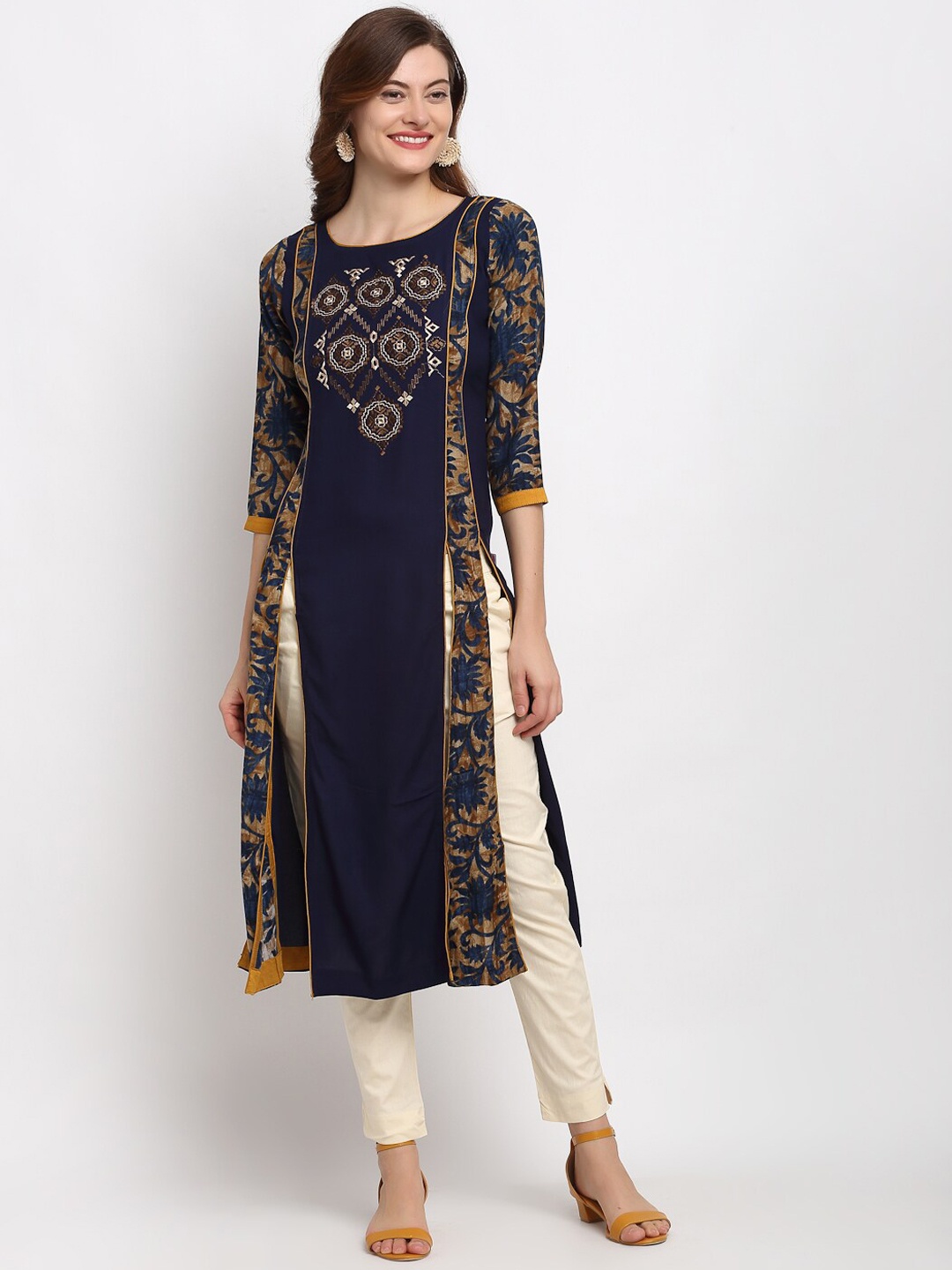 

Lovely Lady Women Navy Blue Printed Kurta