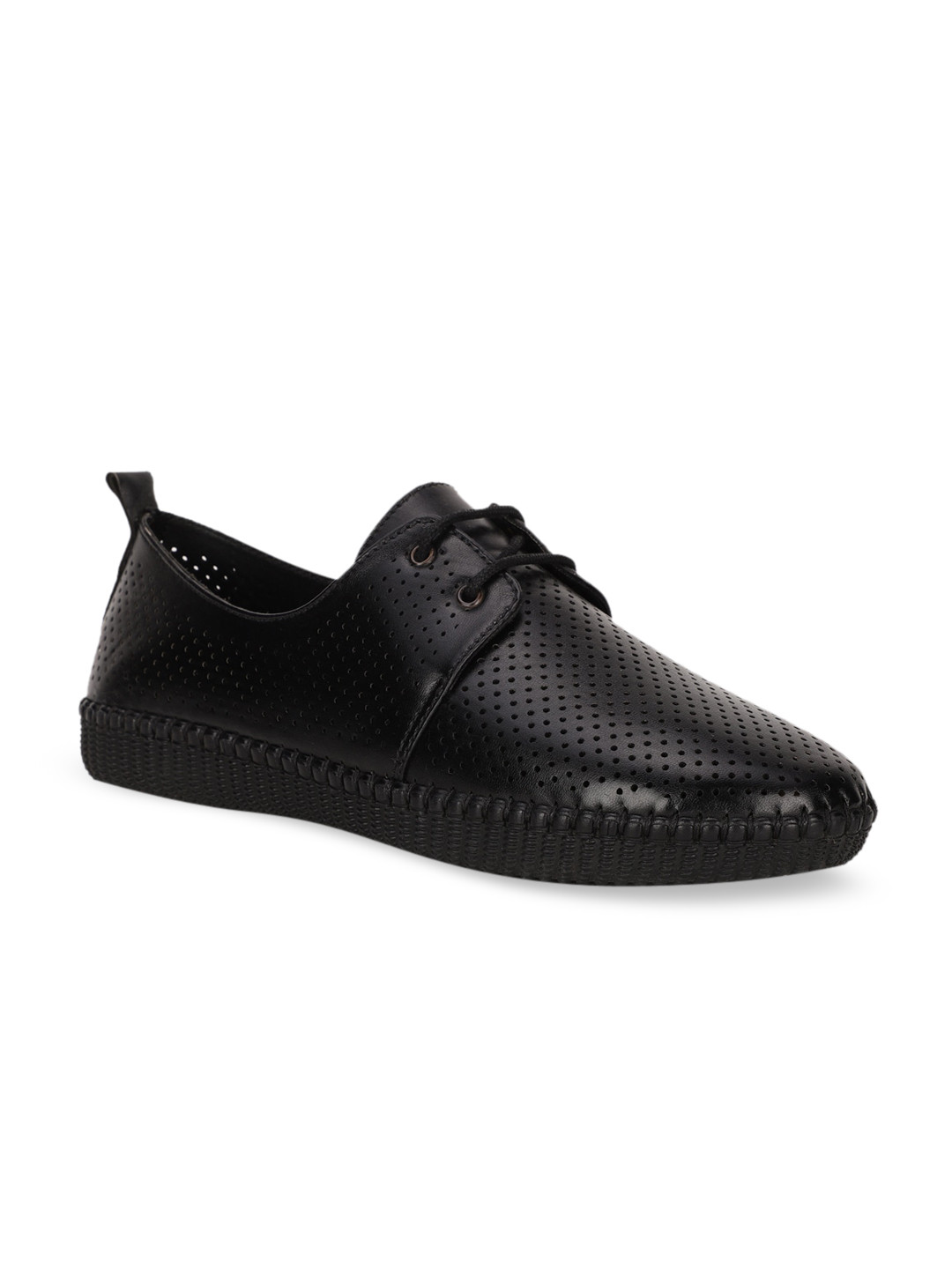 

Bruno Manetti Women Black Textured Derbys