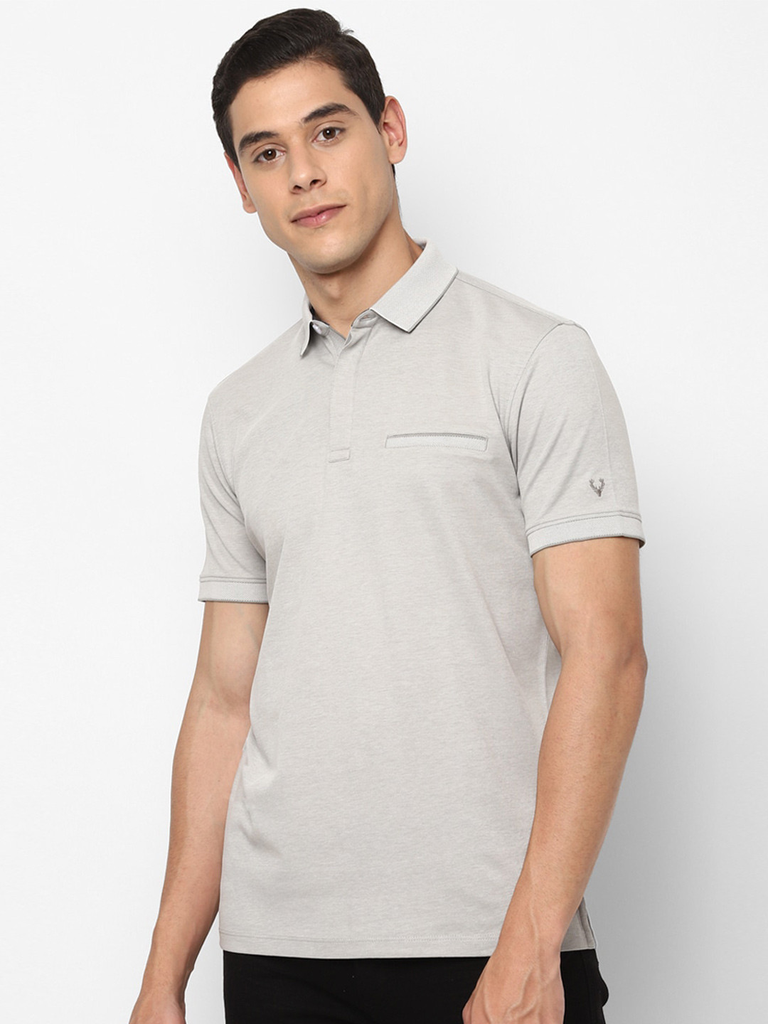 

Allen Solly Men Grey Polo Collar T-shirt