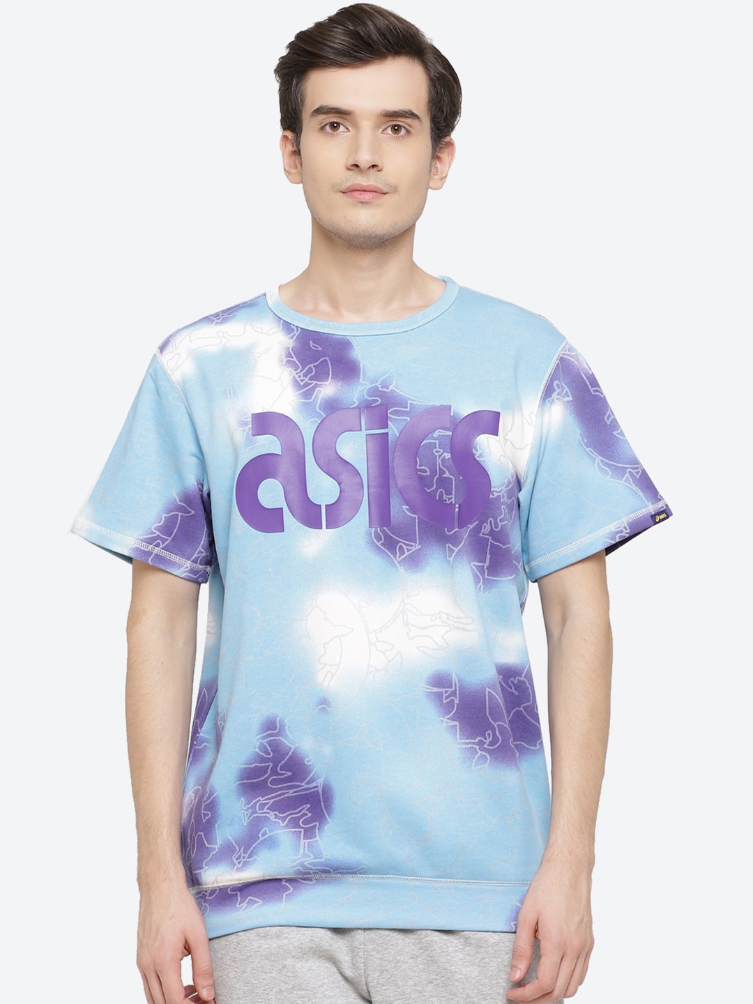 

ASICS Ft Tie Dye Aop SS Men Blue Dyed Raw Edge T-shirt
