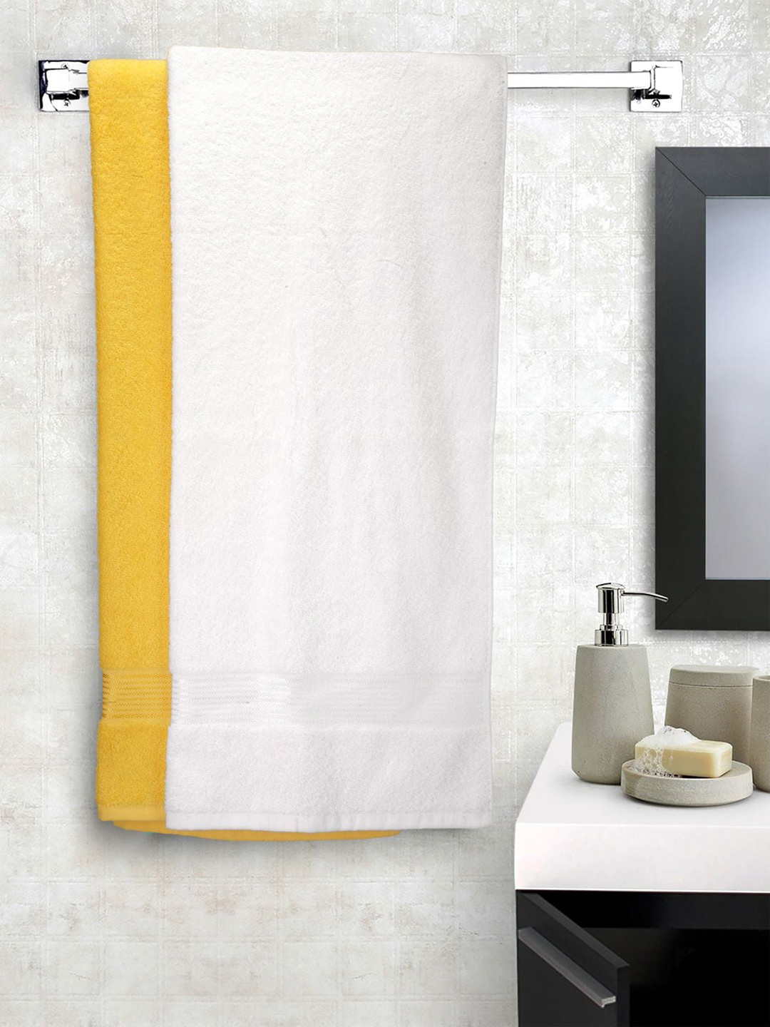 

KOPA Set Of 2 Pure Cotton Ultra-Fluffy Towels, Multi