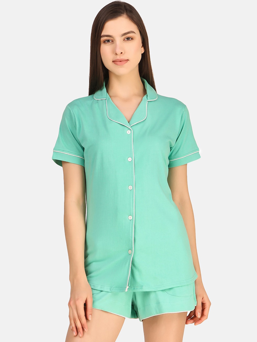 

Masha Women Sea Green Night suit