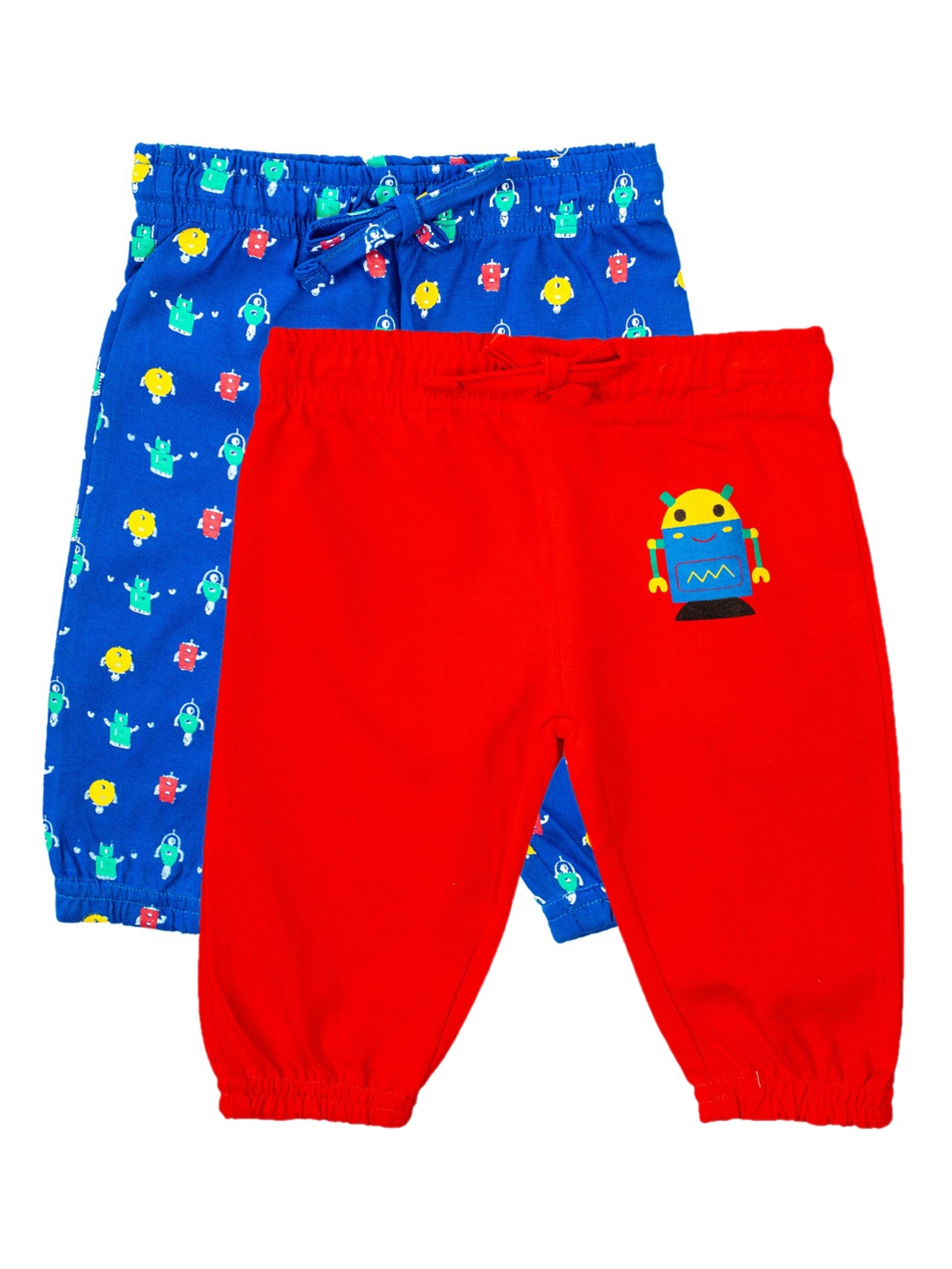 

MeeMee Infant Boys Pack Of 2 Printed Pure Cotton Joggers, Blue