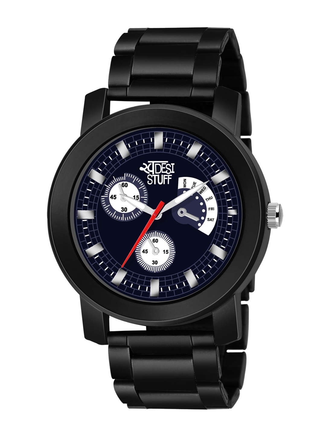 

SWADESI STUFF Men Black Multi Function Analogue Watch metal black 30b