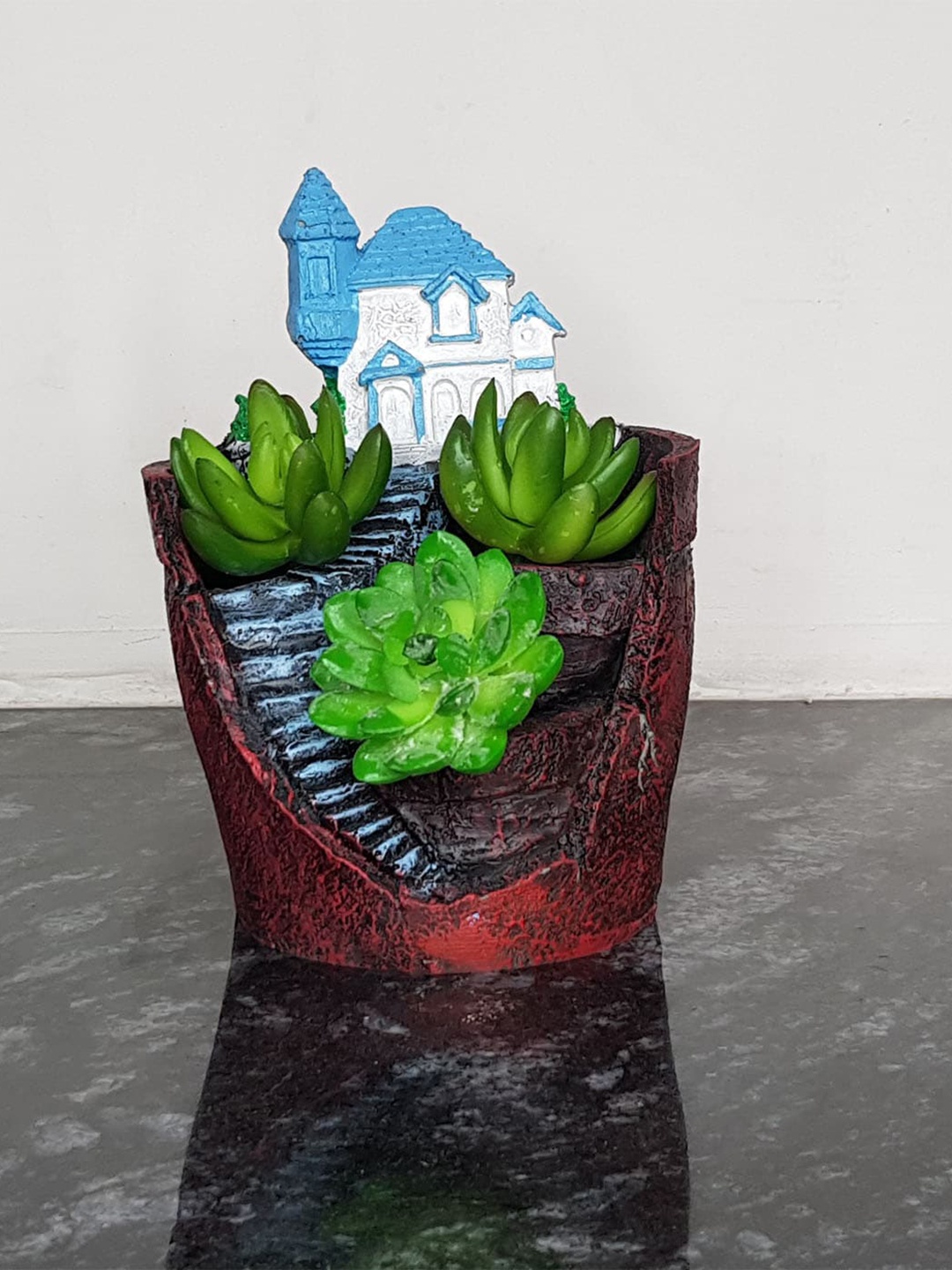 

Wonderland Brown & Blue Small House Succulent Planter