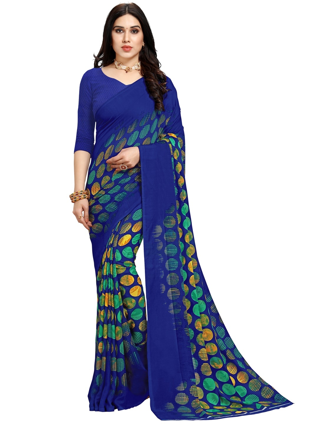 

KALINI Pack Of 3 Printed Sarees, Black