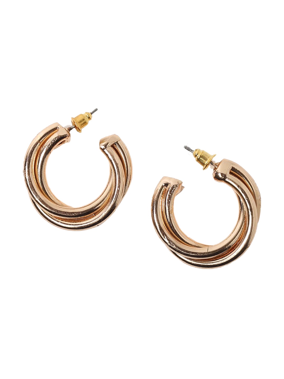 

FOREVER 21 Gold-Toned Twisted Half Hoop Earrings