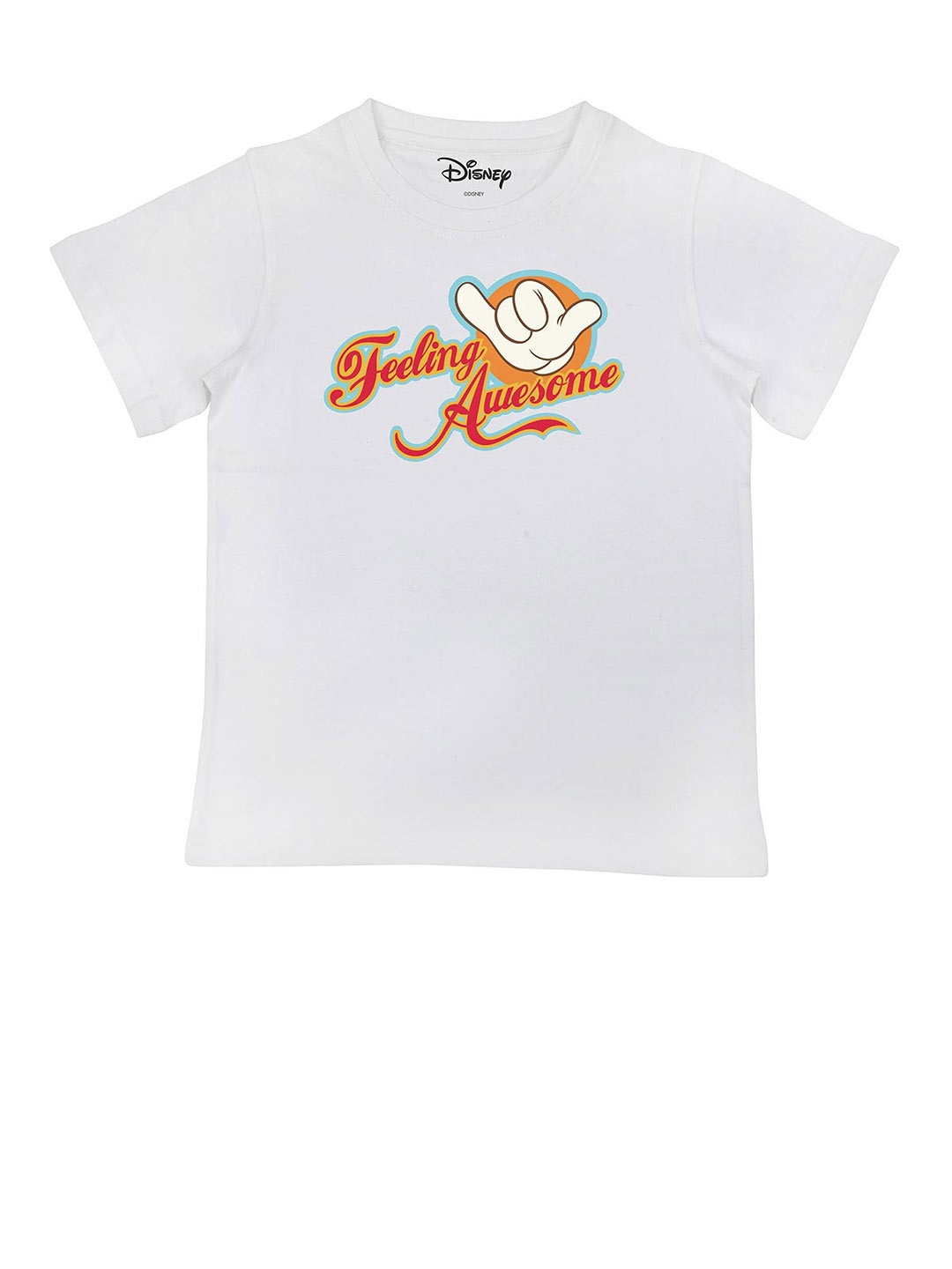 

Disney by Wear Your Mind Boys White & Red Typography Mickey Mouse Printed T-shirt