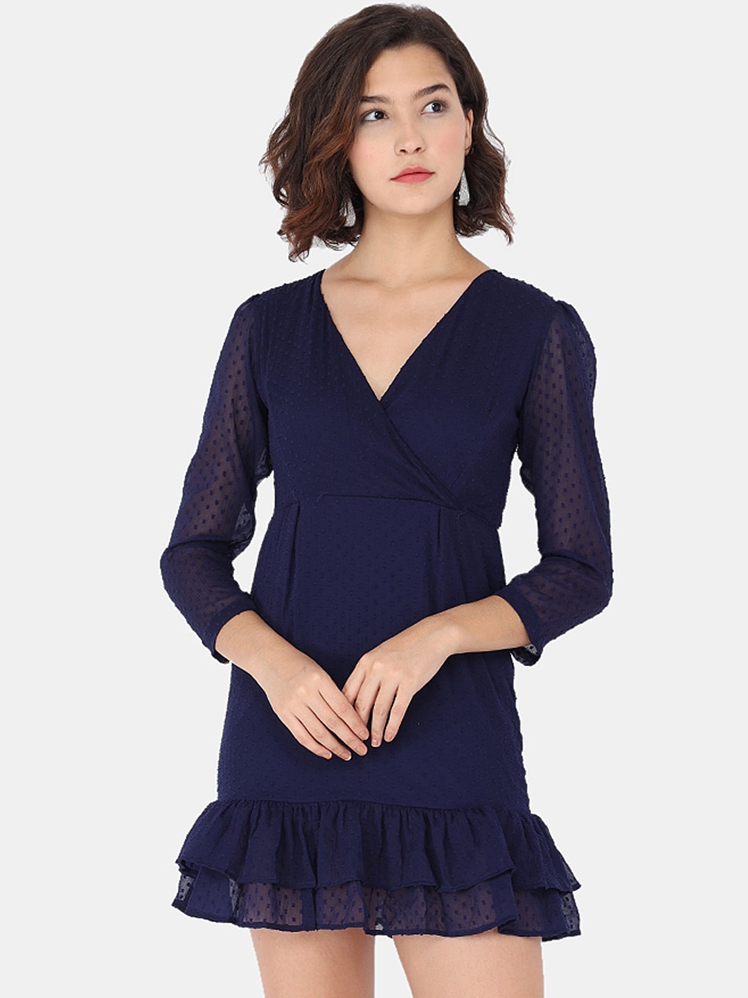 

Trend Arrest Navy Blue Chiffon Mini Dress