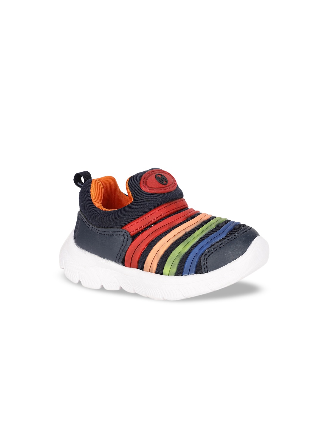 

Bubblegummers Boys Multicoloured Striped Slip-On Sneakers, Multi