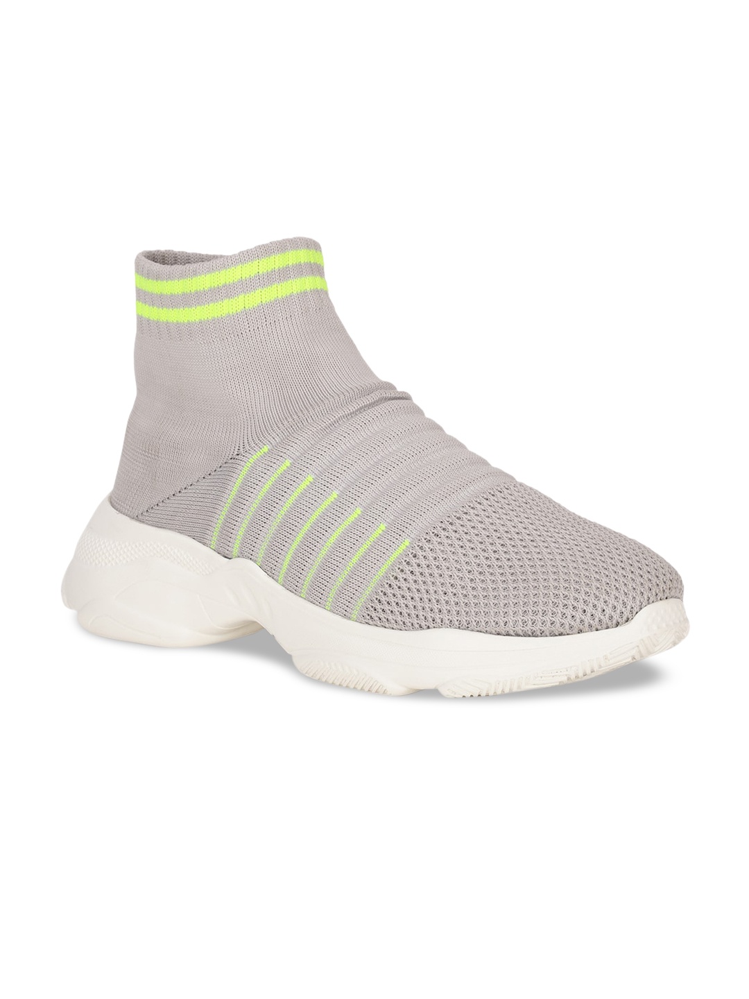 

Bruno Manetti Men Grey Woven Design Slip-On Sneakers