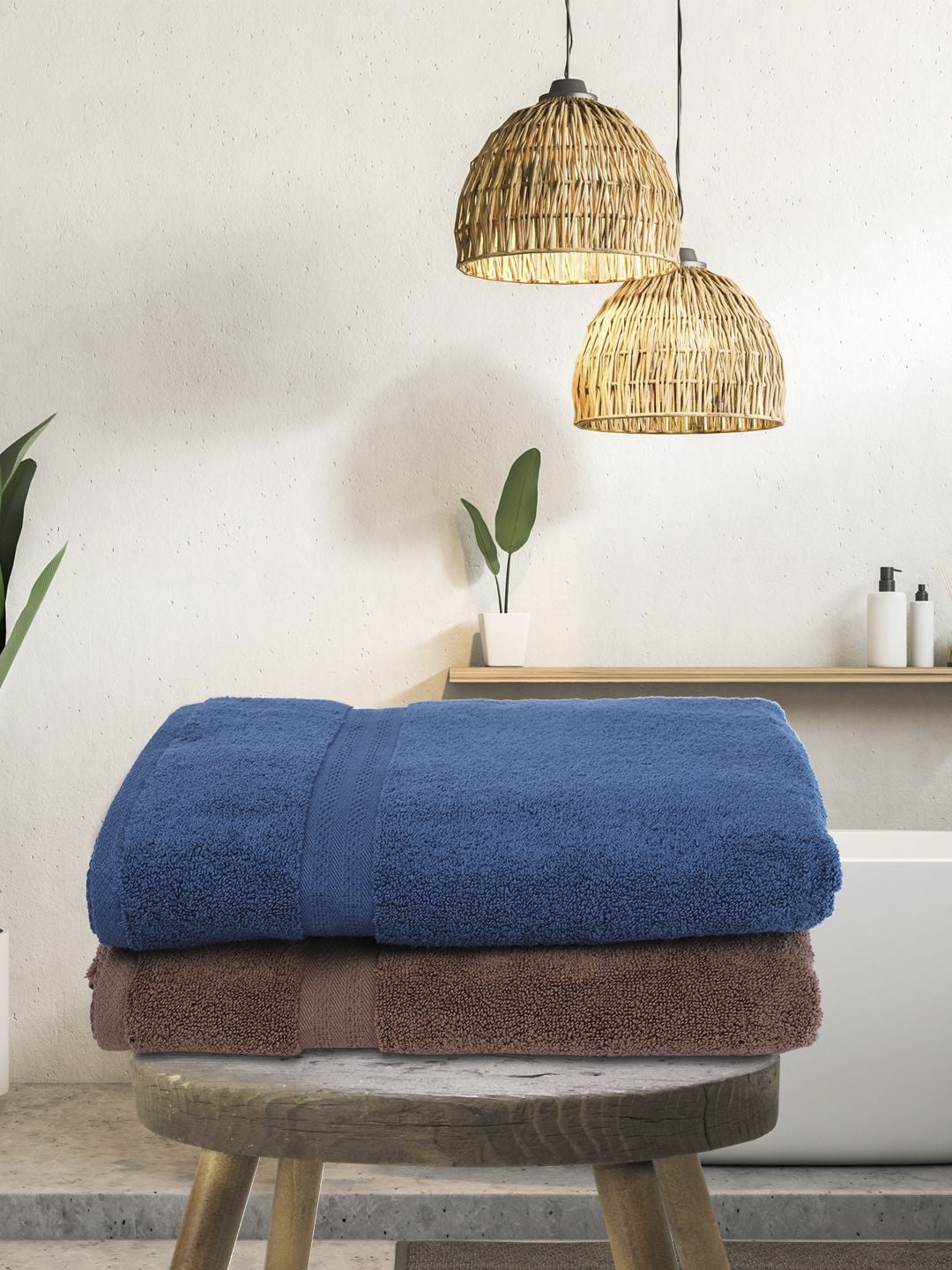 

BIANCA Set Of 2 Pure Cotton Ultra-Fluffy Towels, Brown