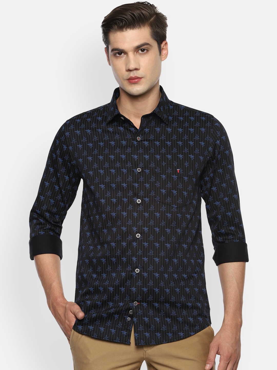 

Louis Philippe Sport Men Dark Navy Blue Slim Fit Printed Casual Shirt