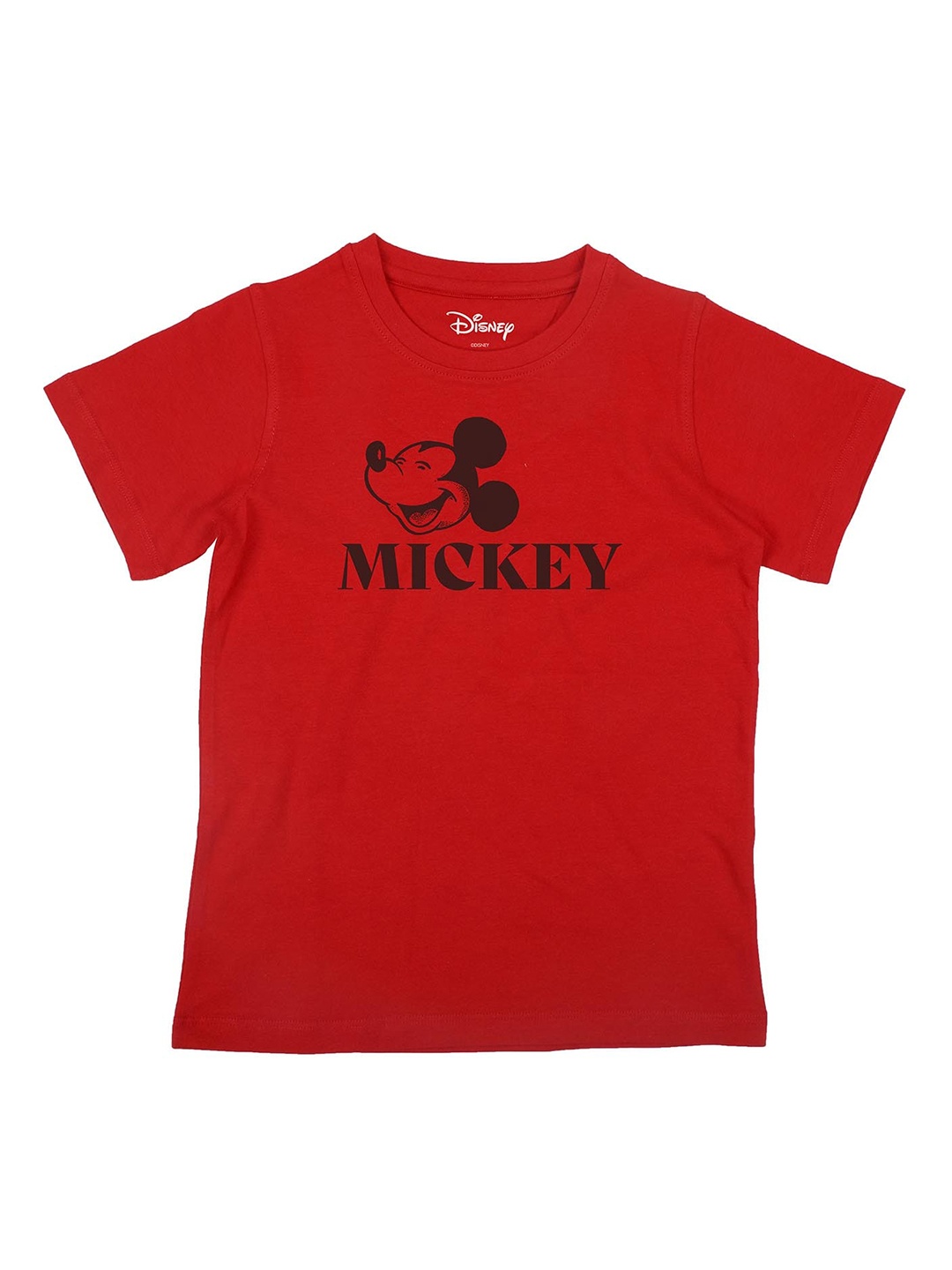 Disney by Wear Your Mind Boys Red & Black Mickey Mouse Printed T-shirt