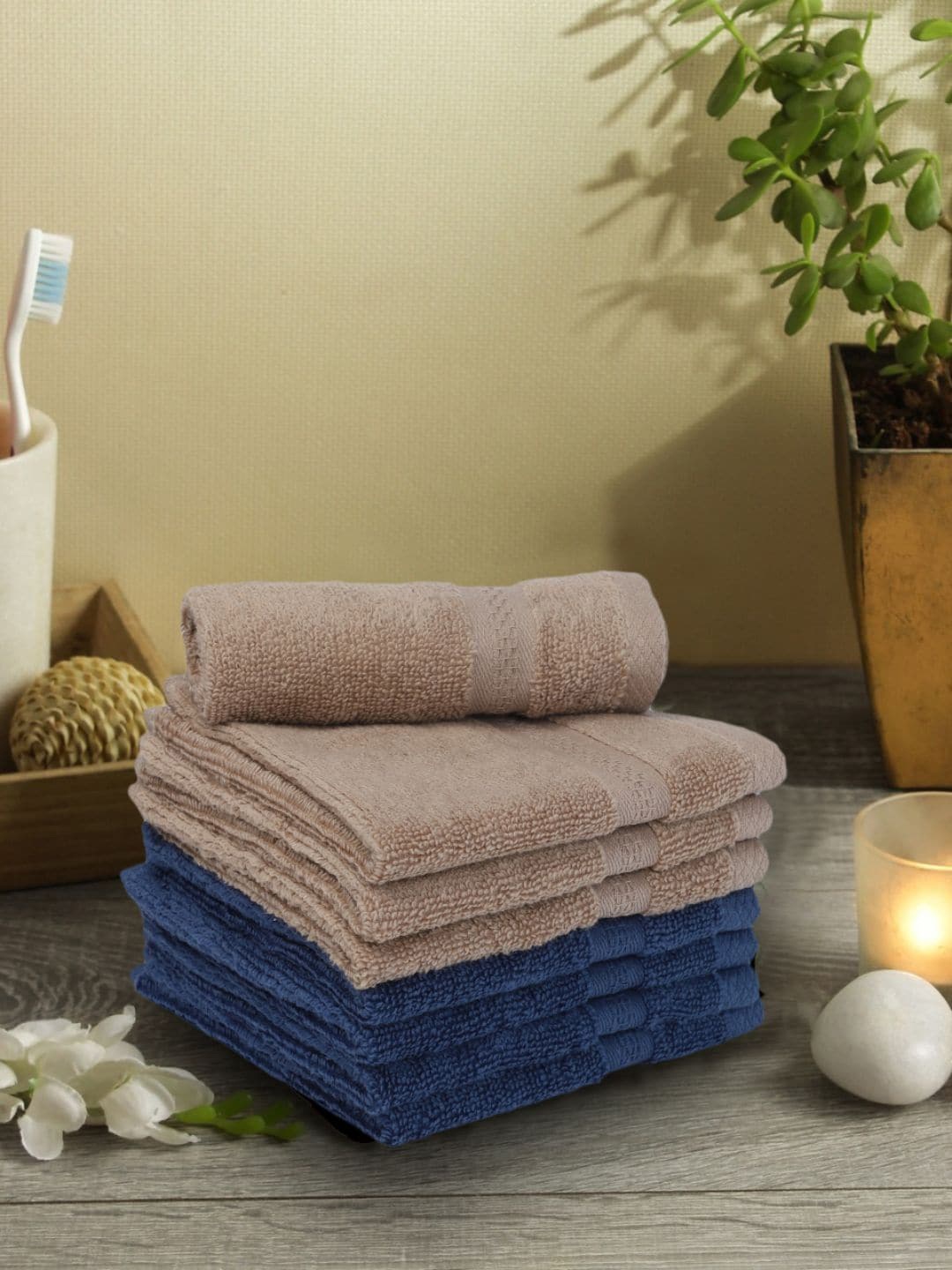 

BIANCA Set Of 8 Pure Cotton Ultra-Fluffy Towels, Off white