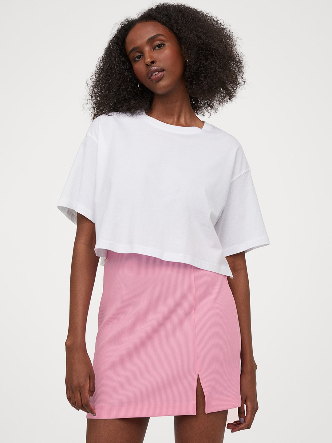

H&M Women Pink Fitted Jersey Skirt